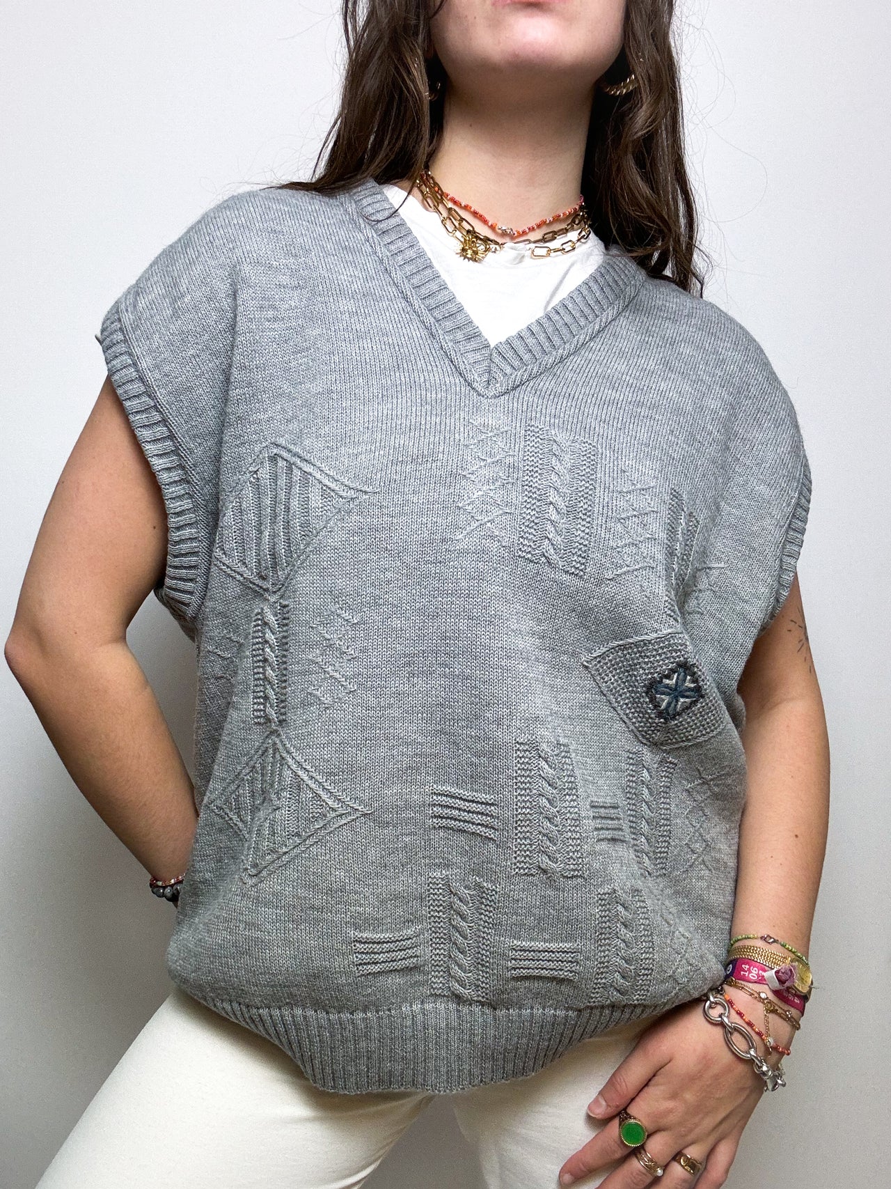 Vintage light gray vest L/XL