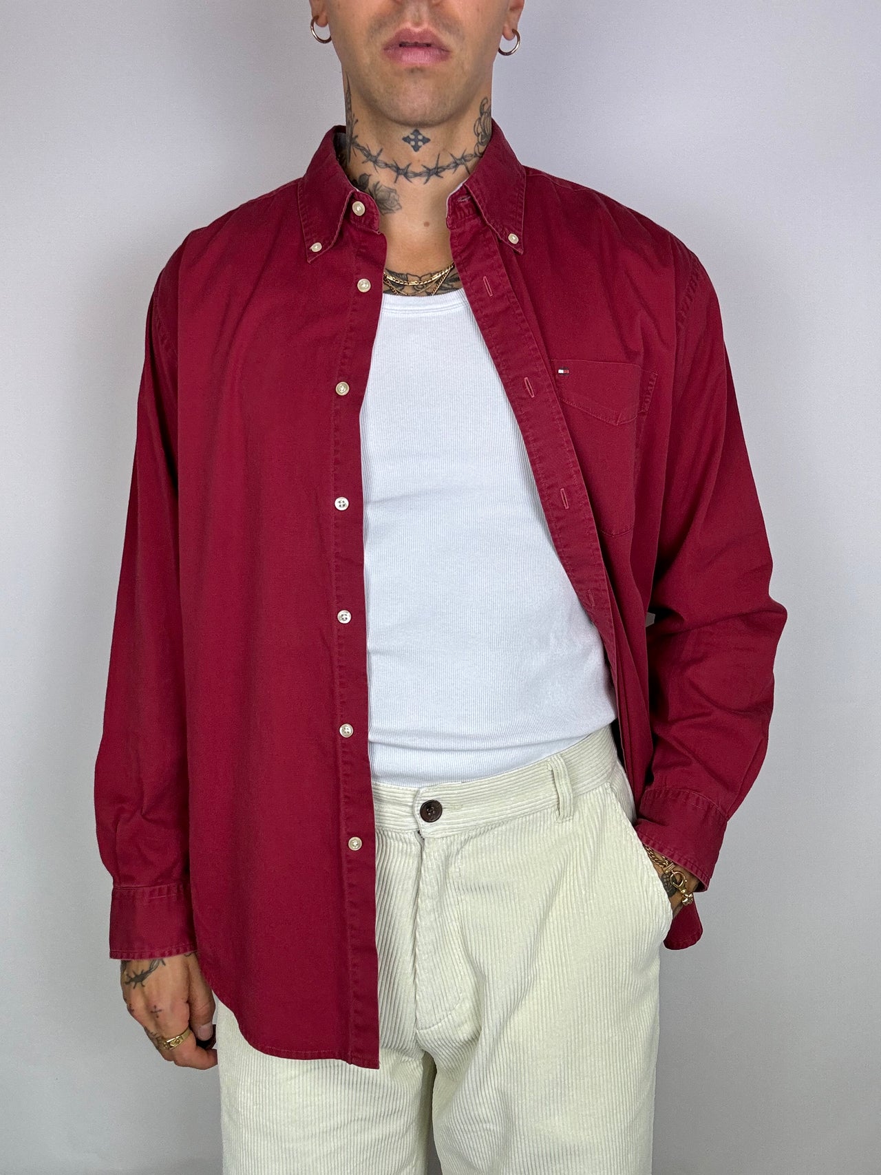 Rotes Vintage-Hemd von Tommy Hilfiger
