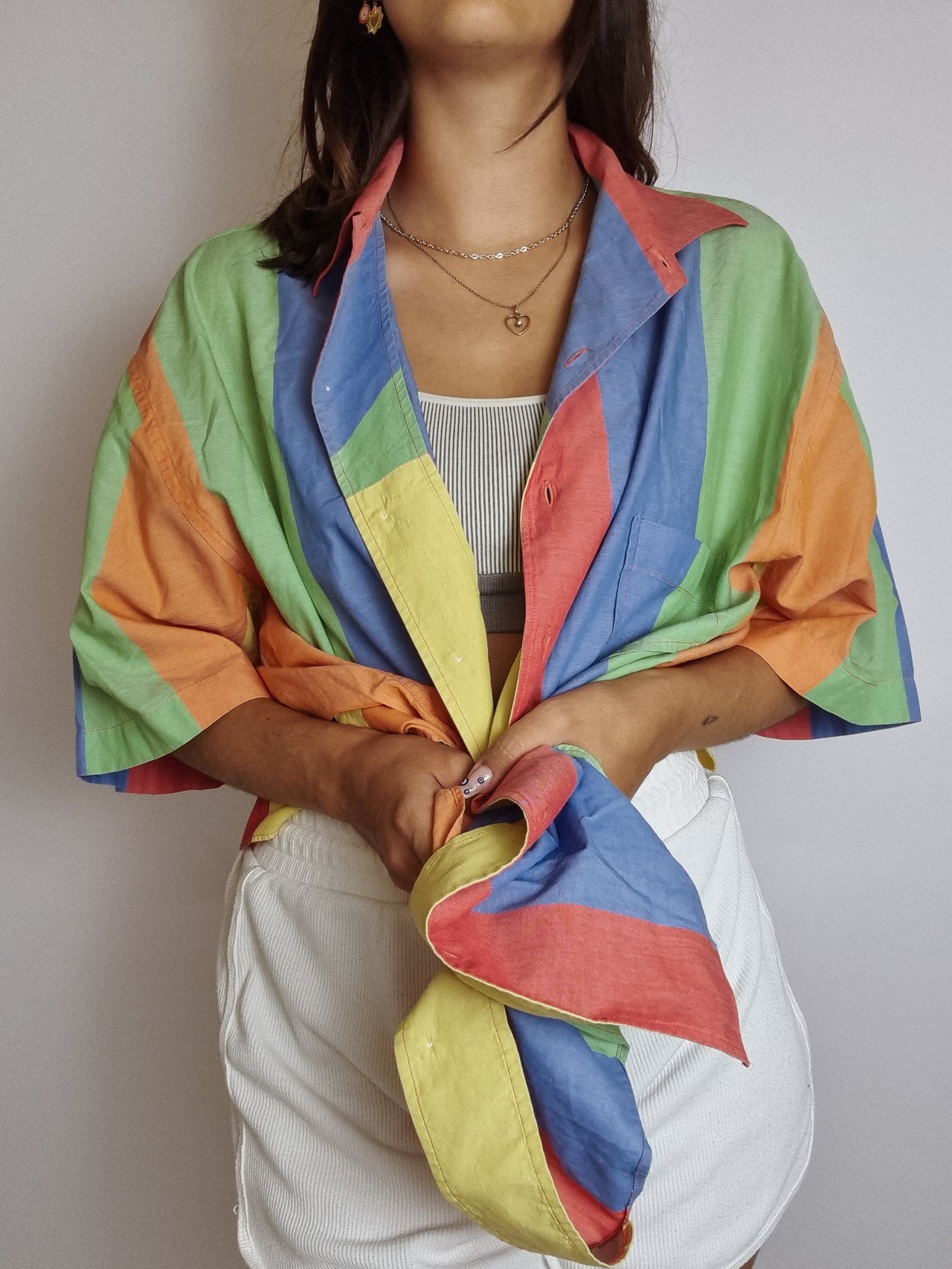 Vintage 80/90s shirt purple/blue/mustard M