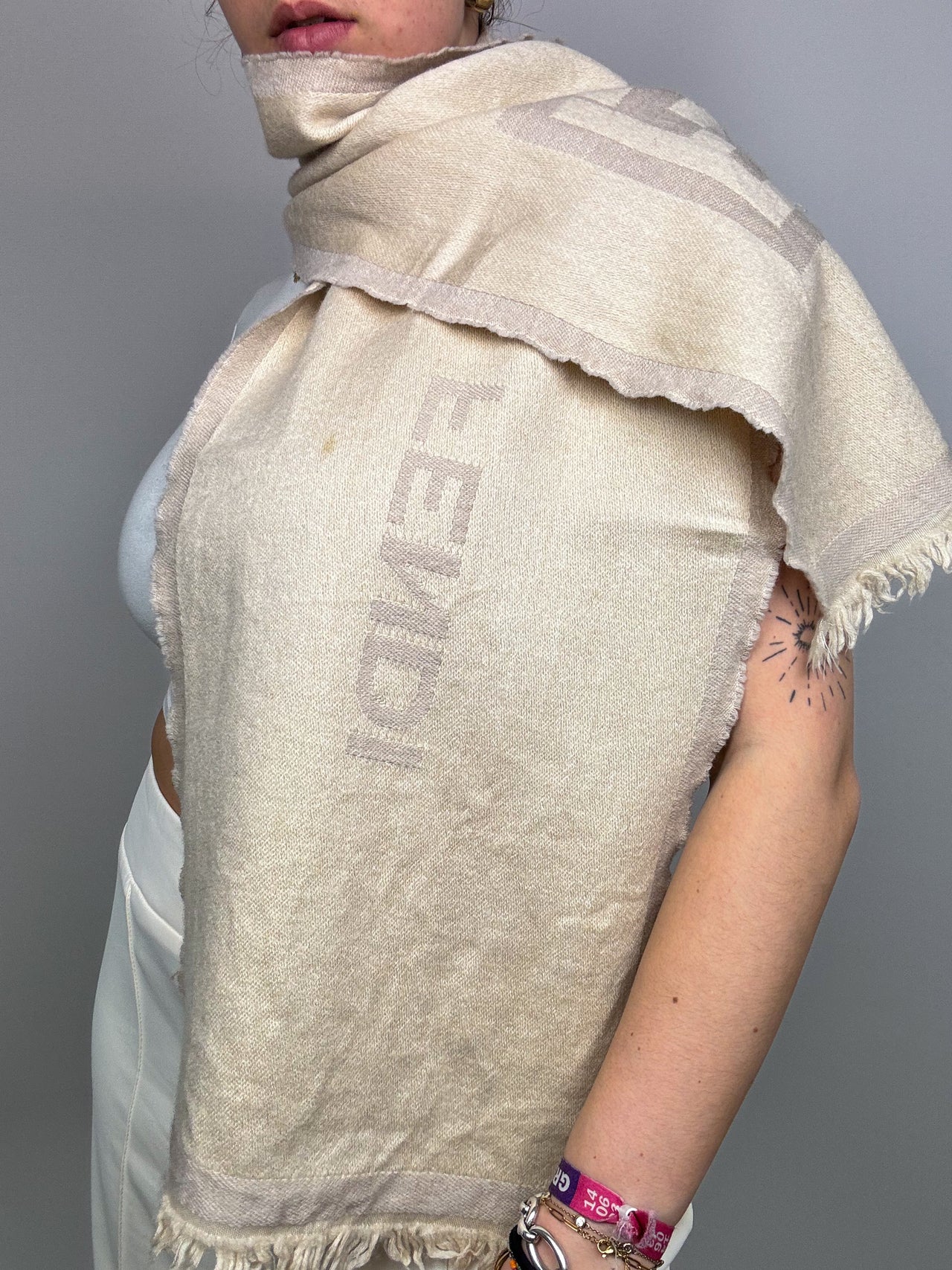 Fendi Vintage Light Beige Scarf