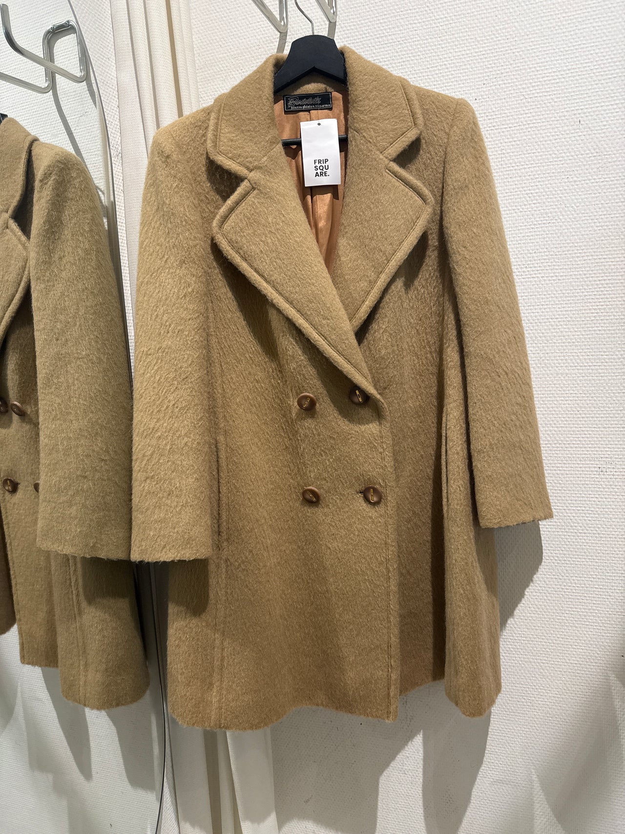 Manteau en laine beige M/L live