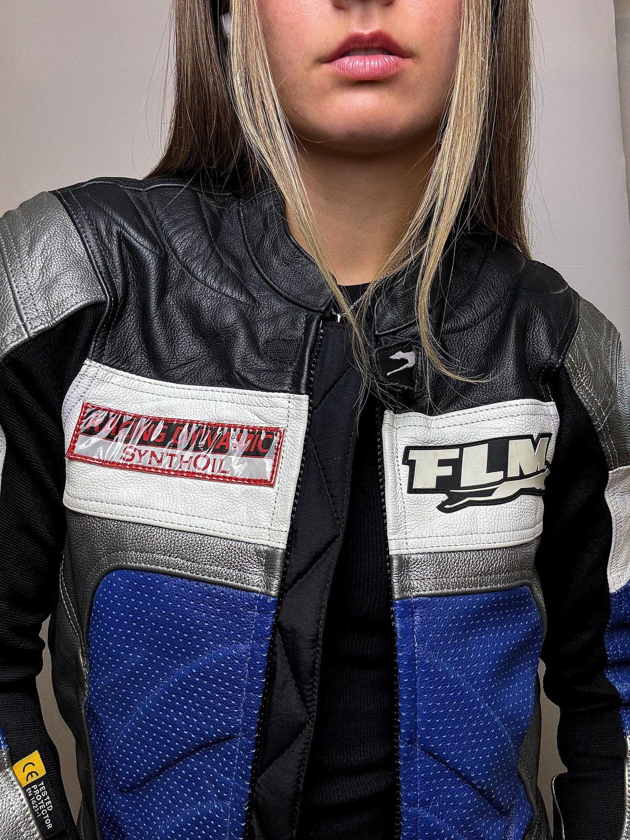 Veste en cuir racing vintage taille M/L