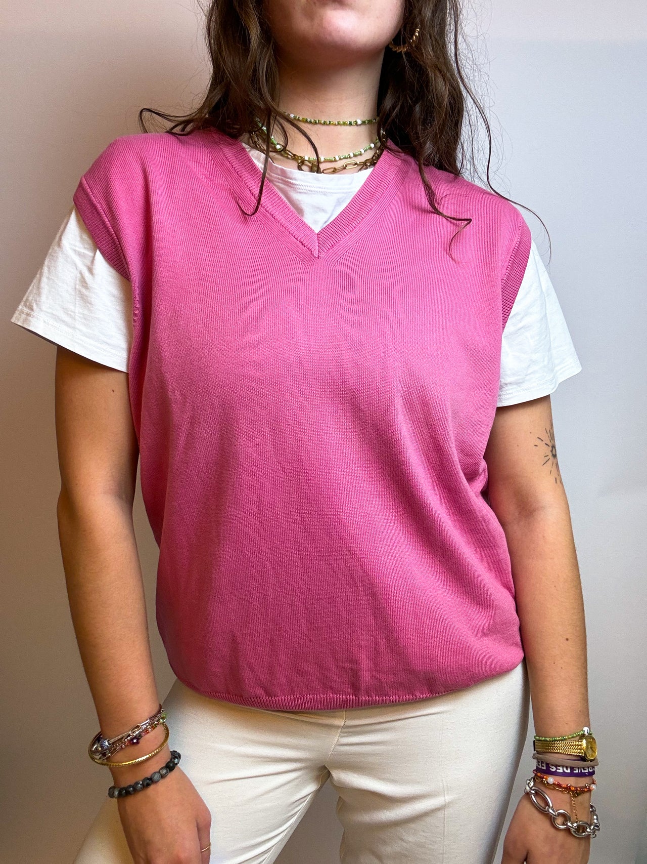 Vintage pink vest S/M