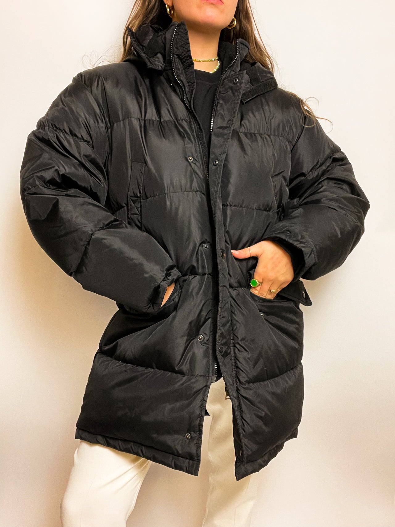 Vintage black down jacket L