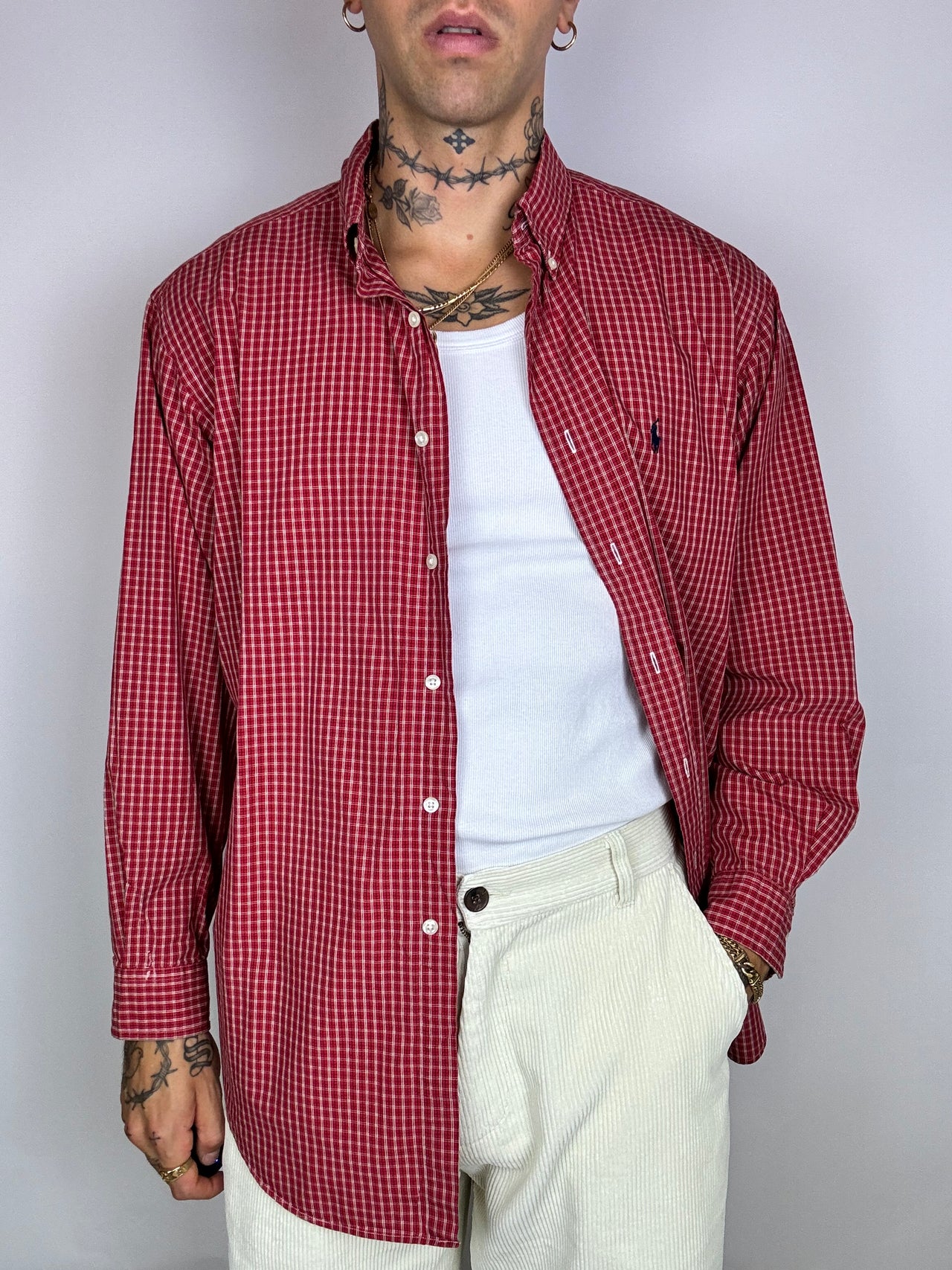 Vintage Ralph Lauren Rot kariertes Hemd