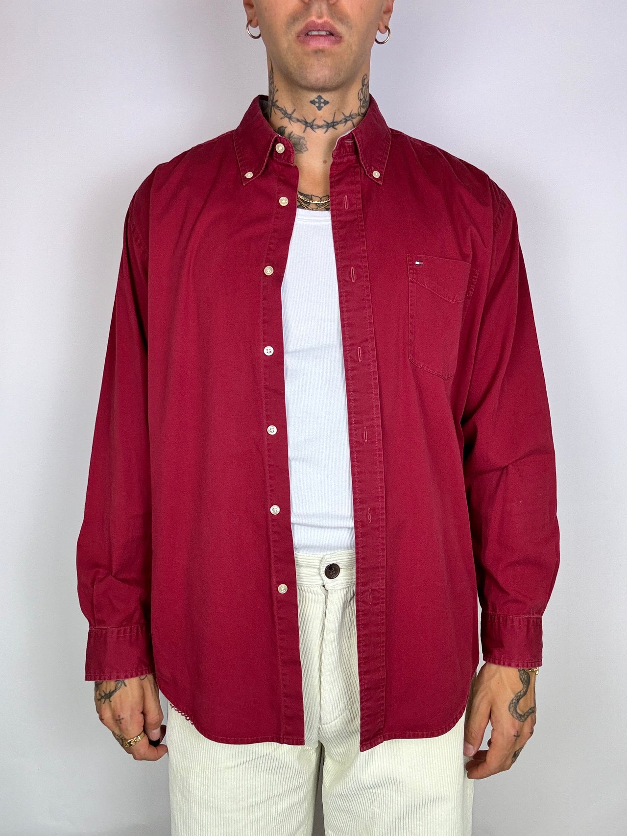 Rotes Vintage-Hemd von Tommy Hilfiger