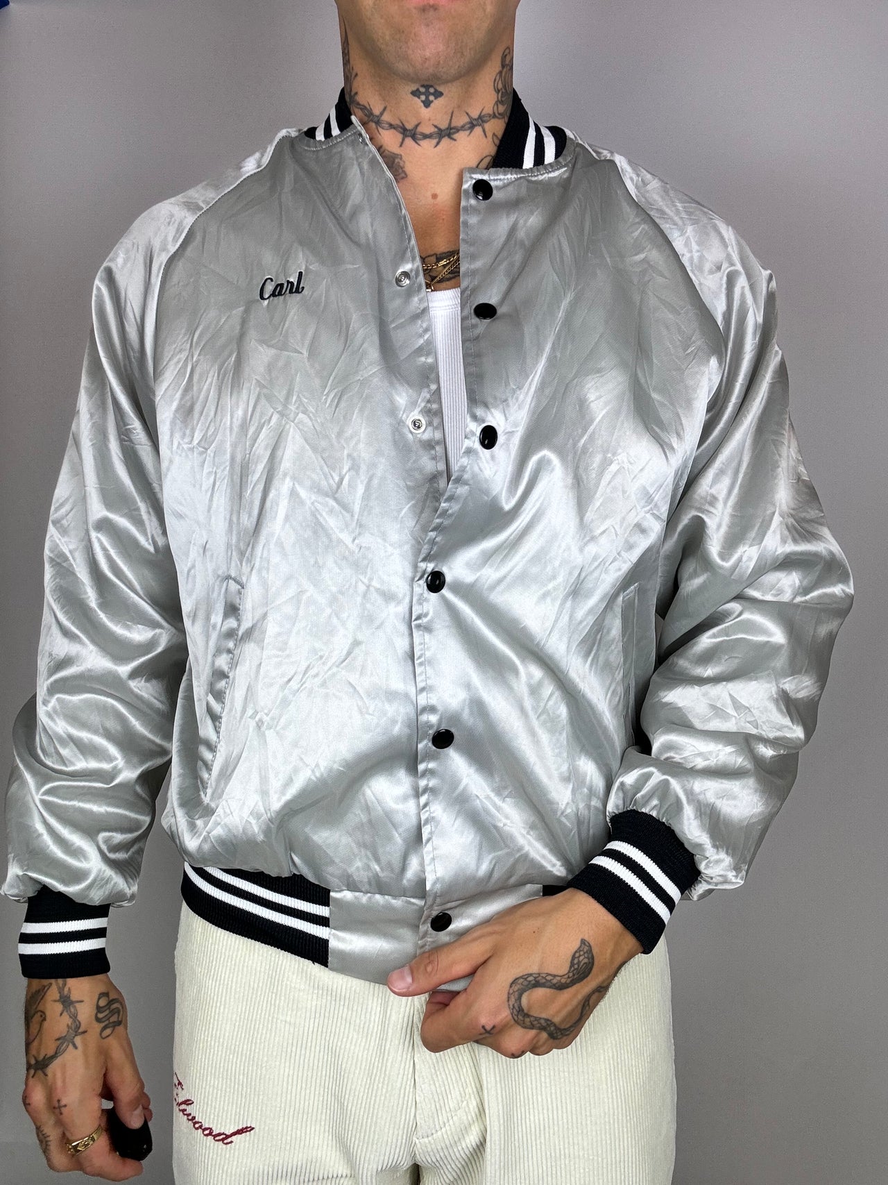 Bomber argenté vintage