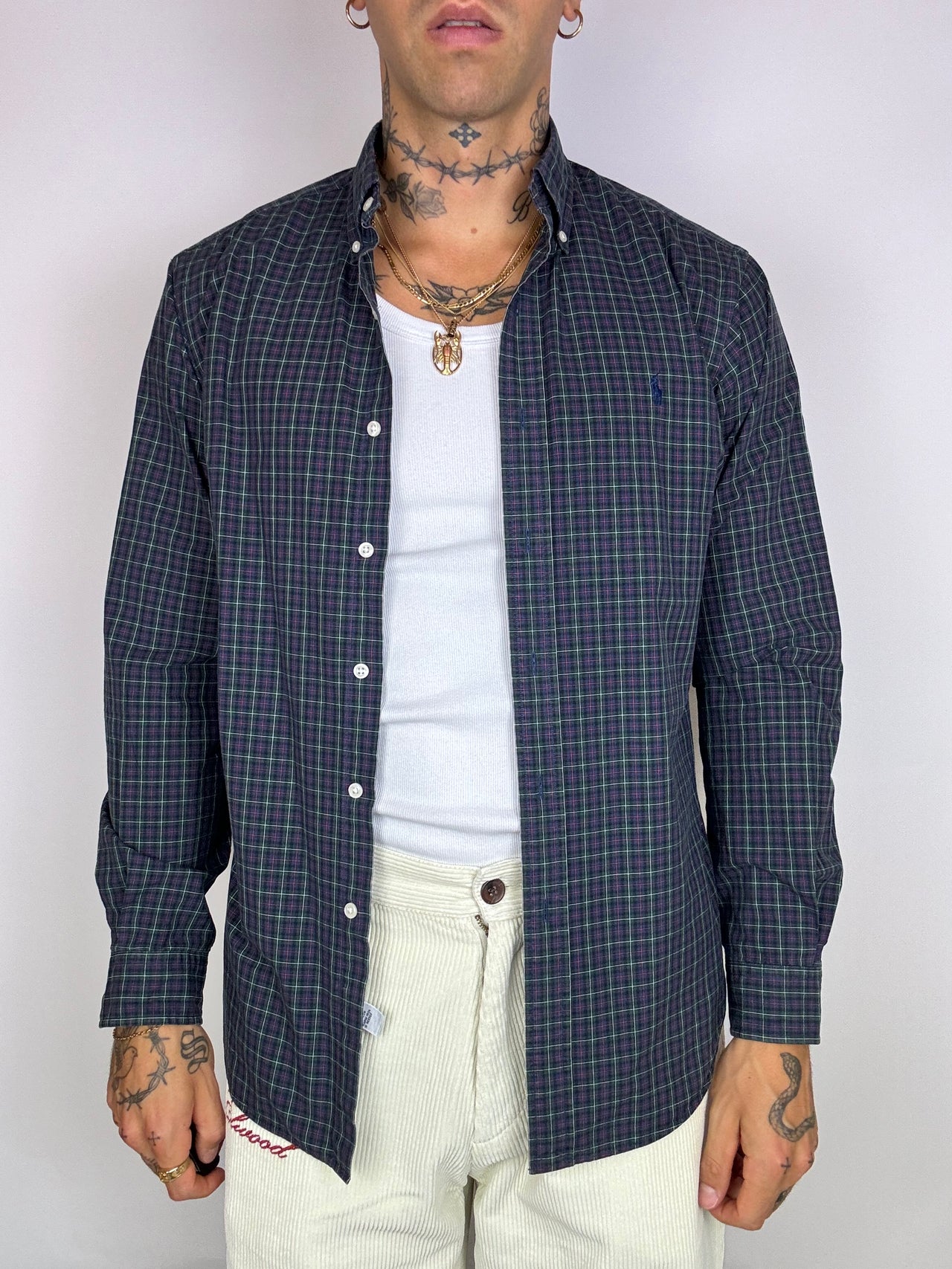 Ralph Lauren blau/grün kariertes Hemd L