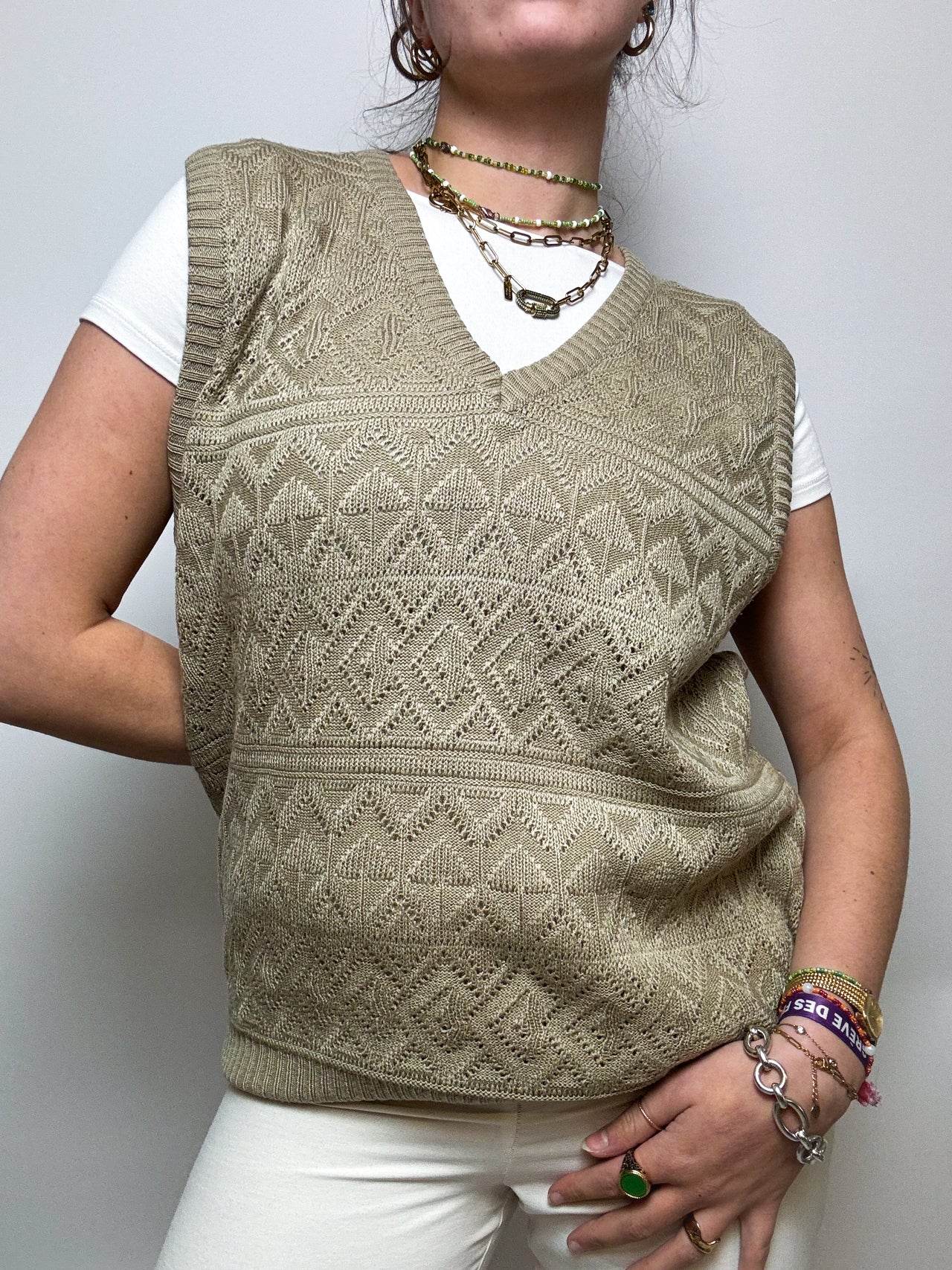 Light brown vest Vintage M