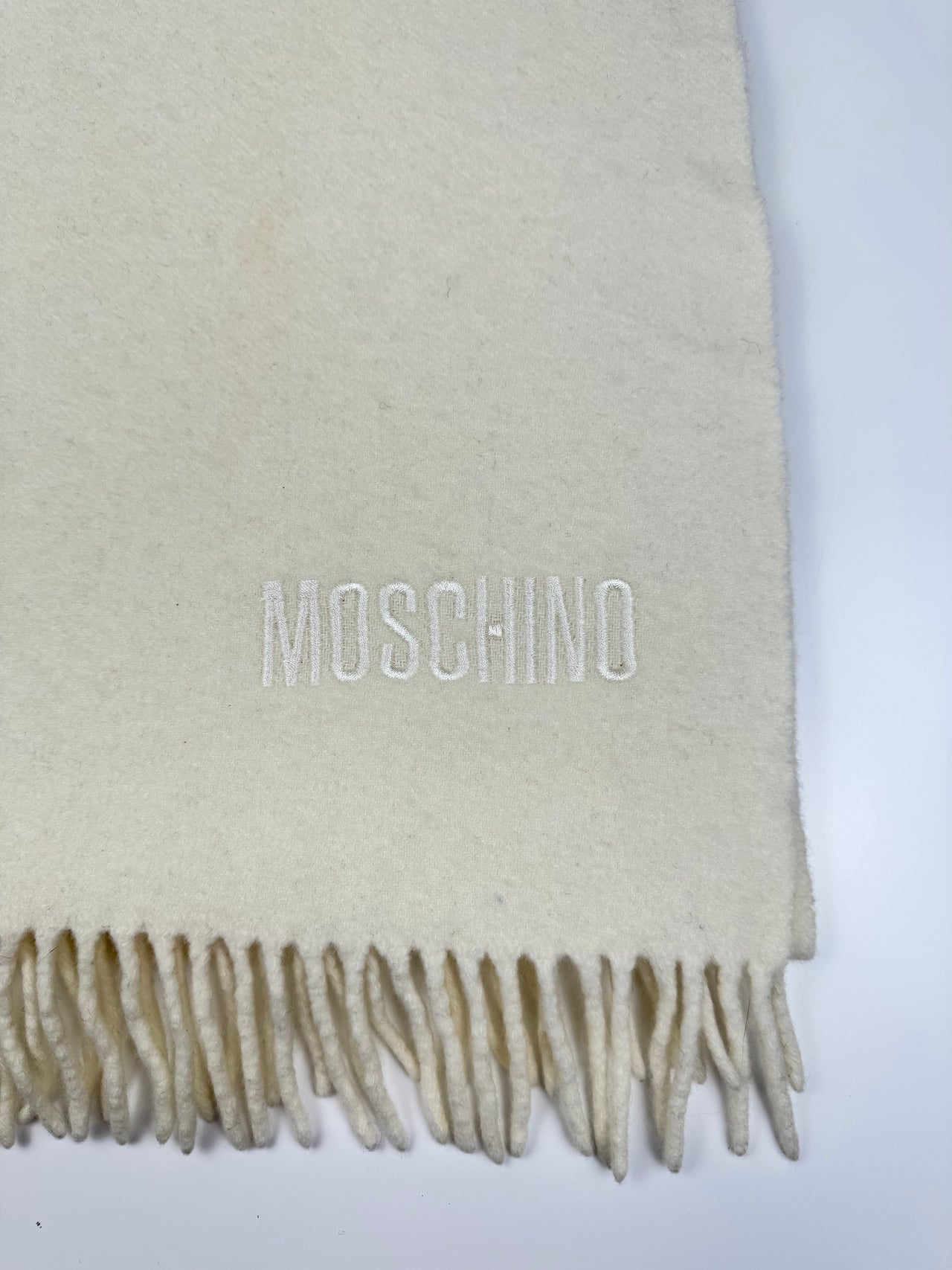 Vintage Moschino Cream White Scarf