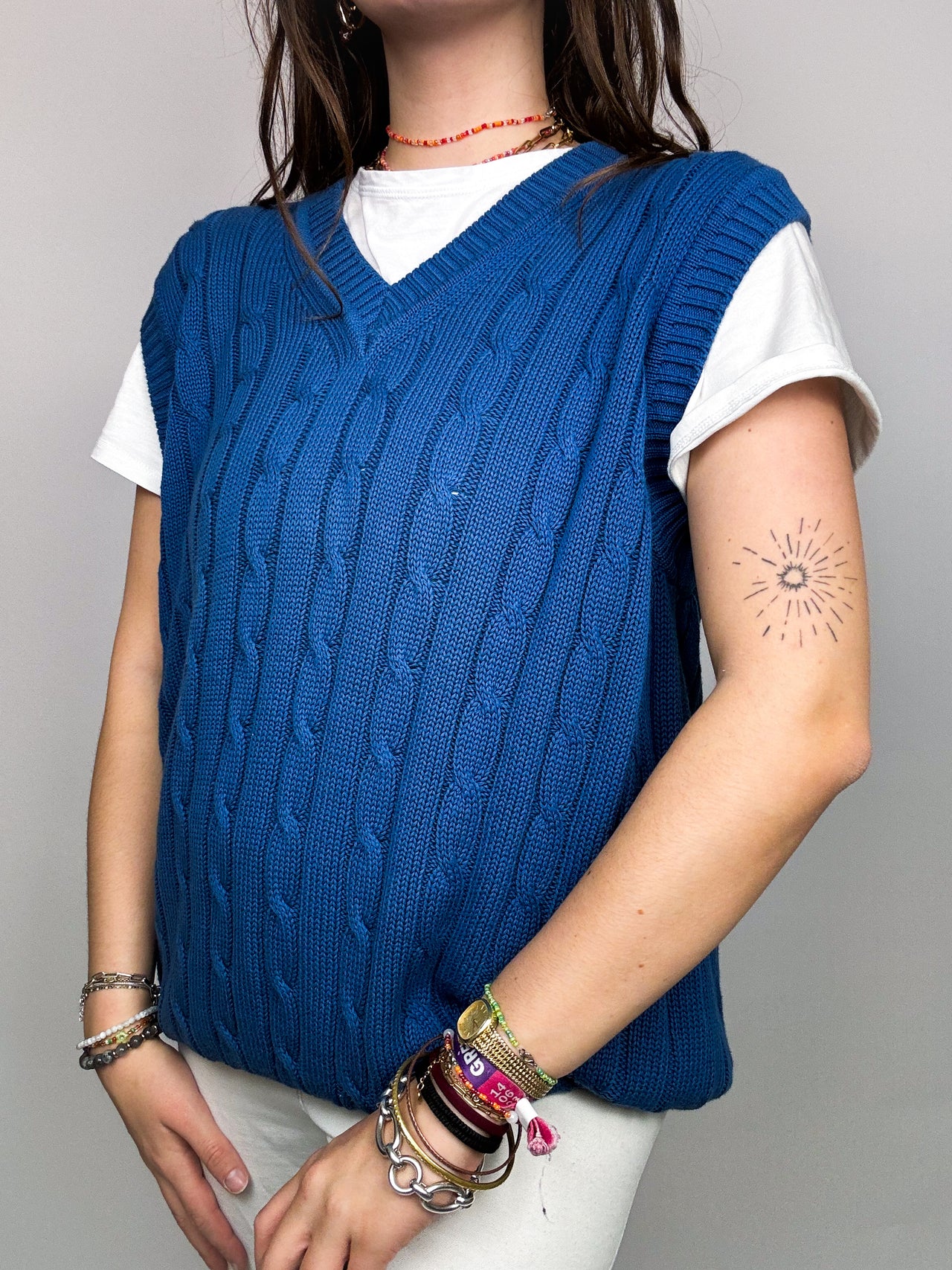 Vintage royal blue vest L
