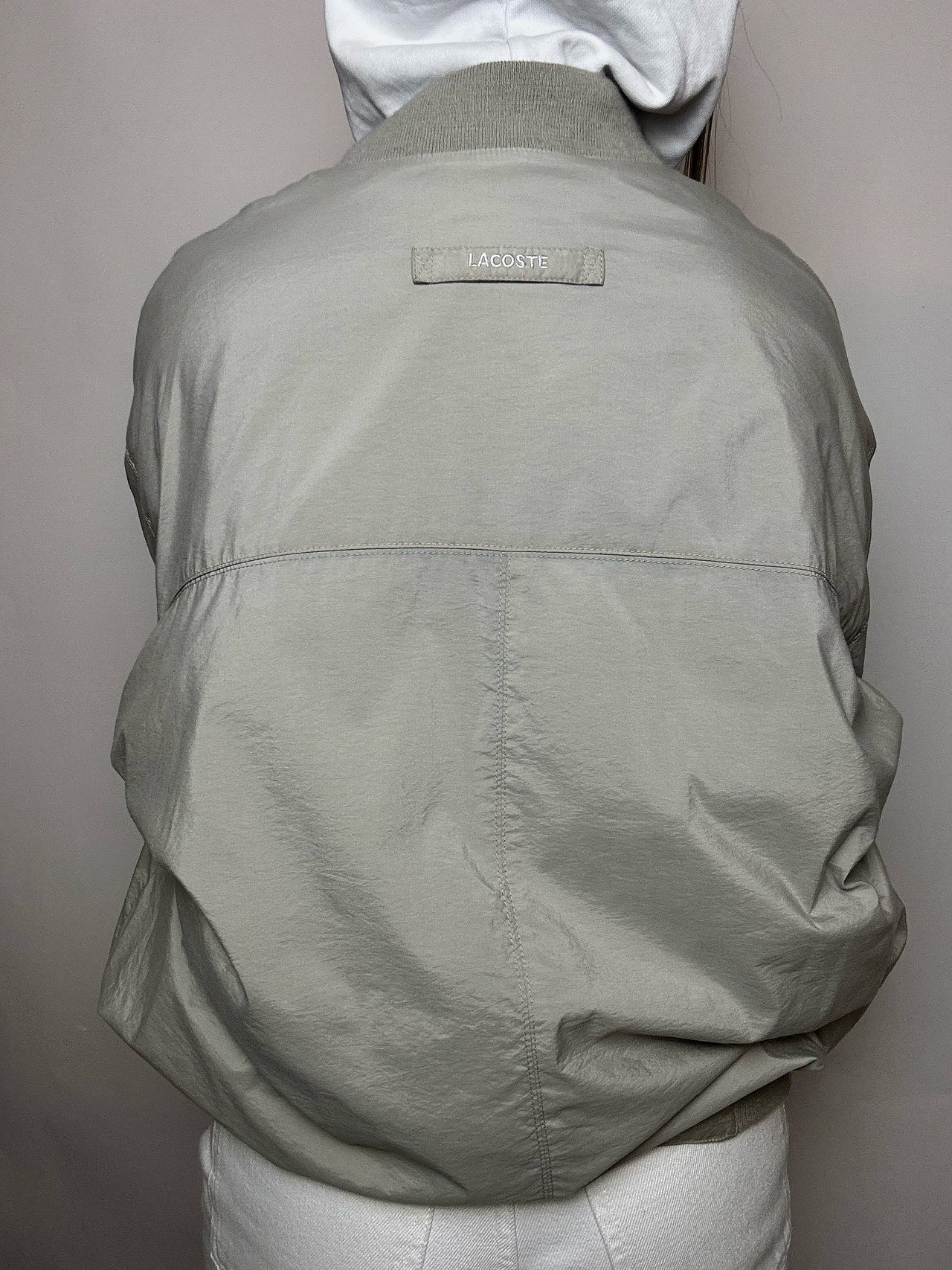 Bomber en coton gris LACOSTE XXL vintage