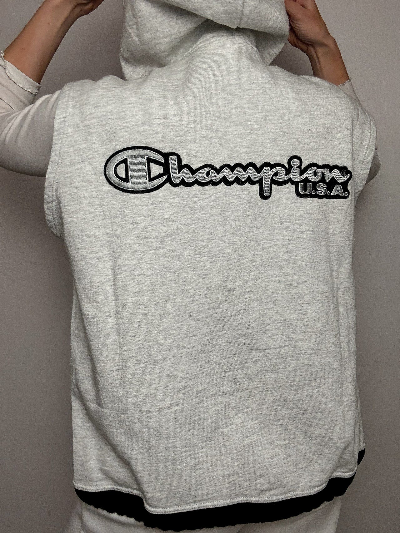 Champion S/M Vintage Grey Jersey Vest