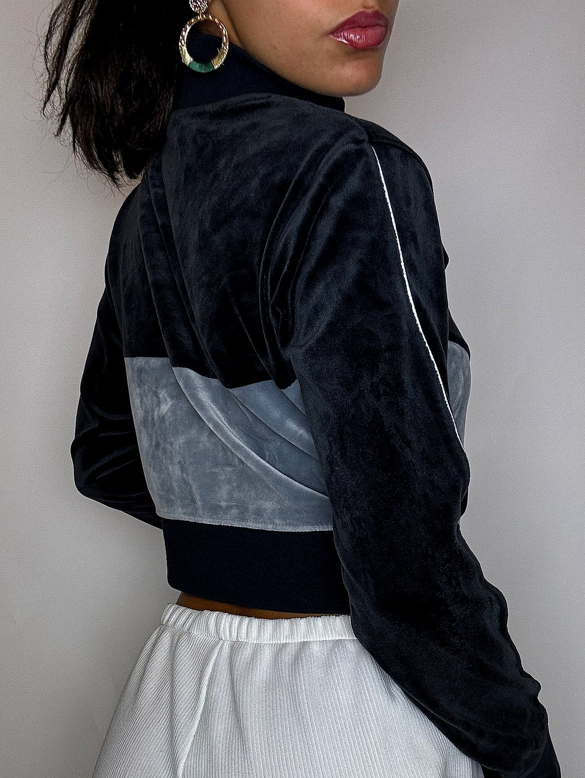 Jacket effet peau de pêche bicolore NIKE XS vintage