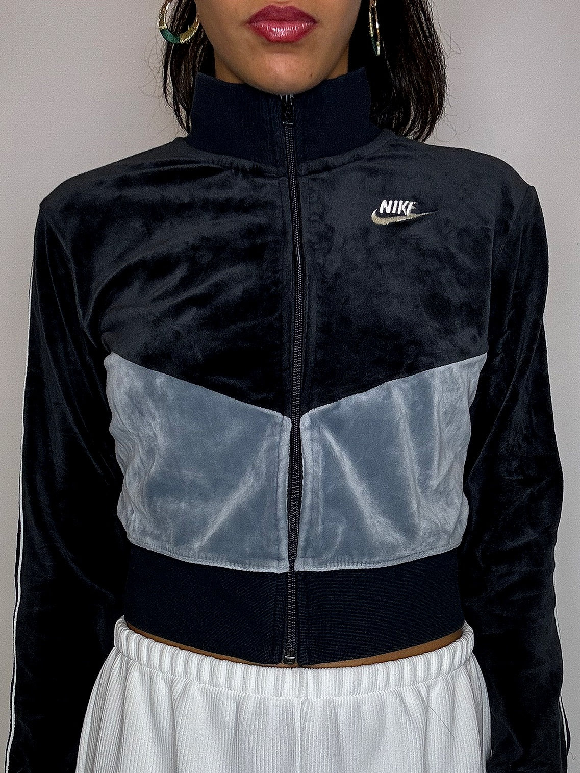 Jacket effet peau de pêche bicolore NIKE XS vintage