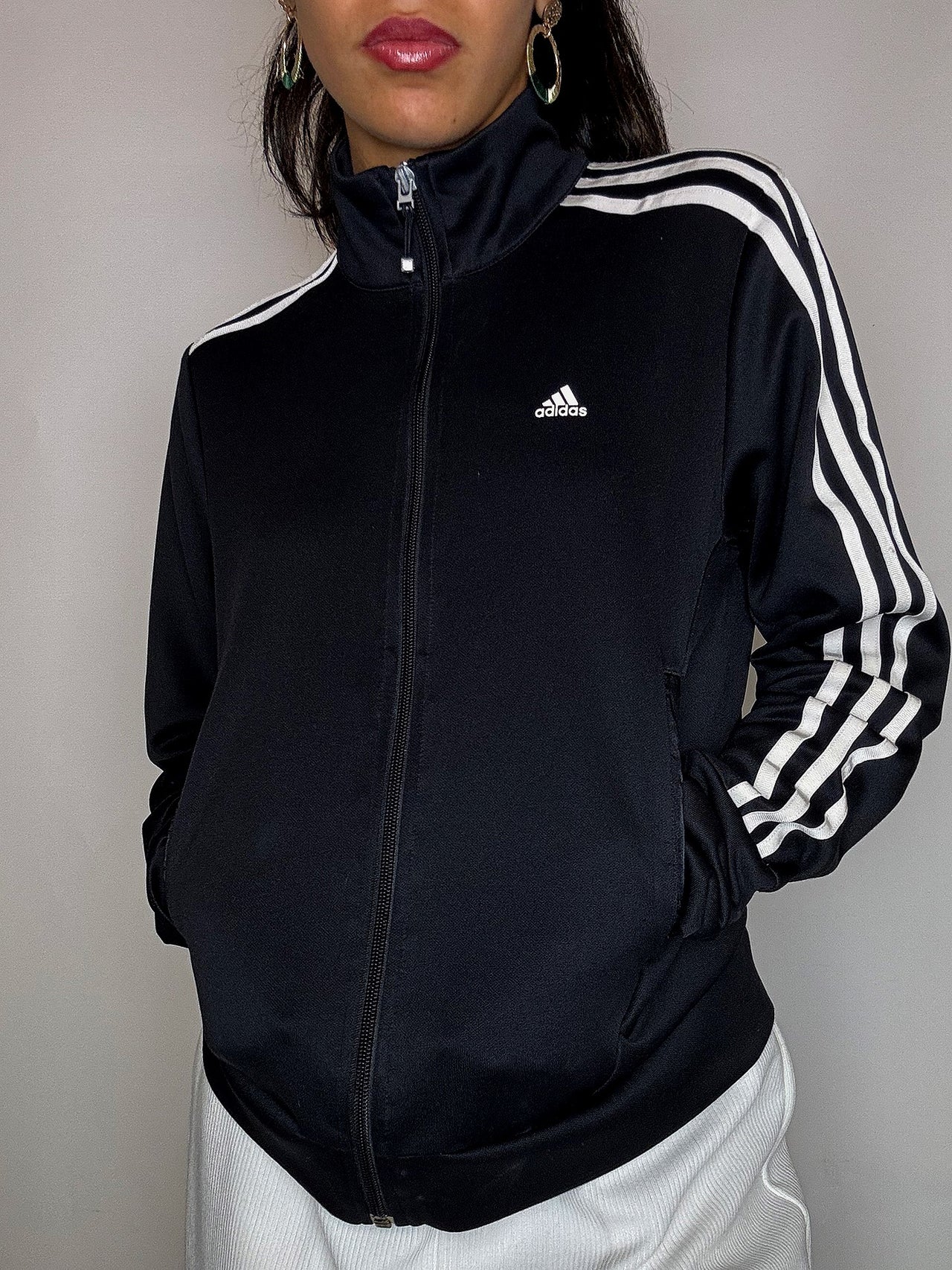 Jacket de sport noire ADIDAS L vintage