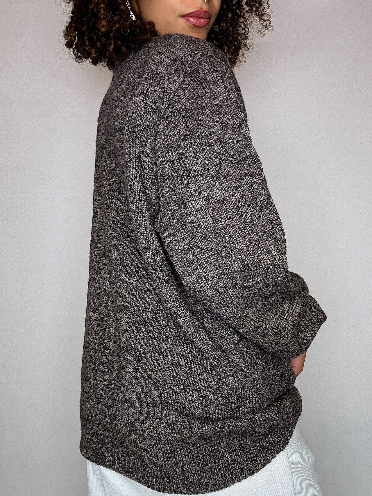 Pull en maille col rond L vintage