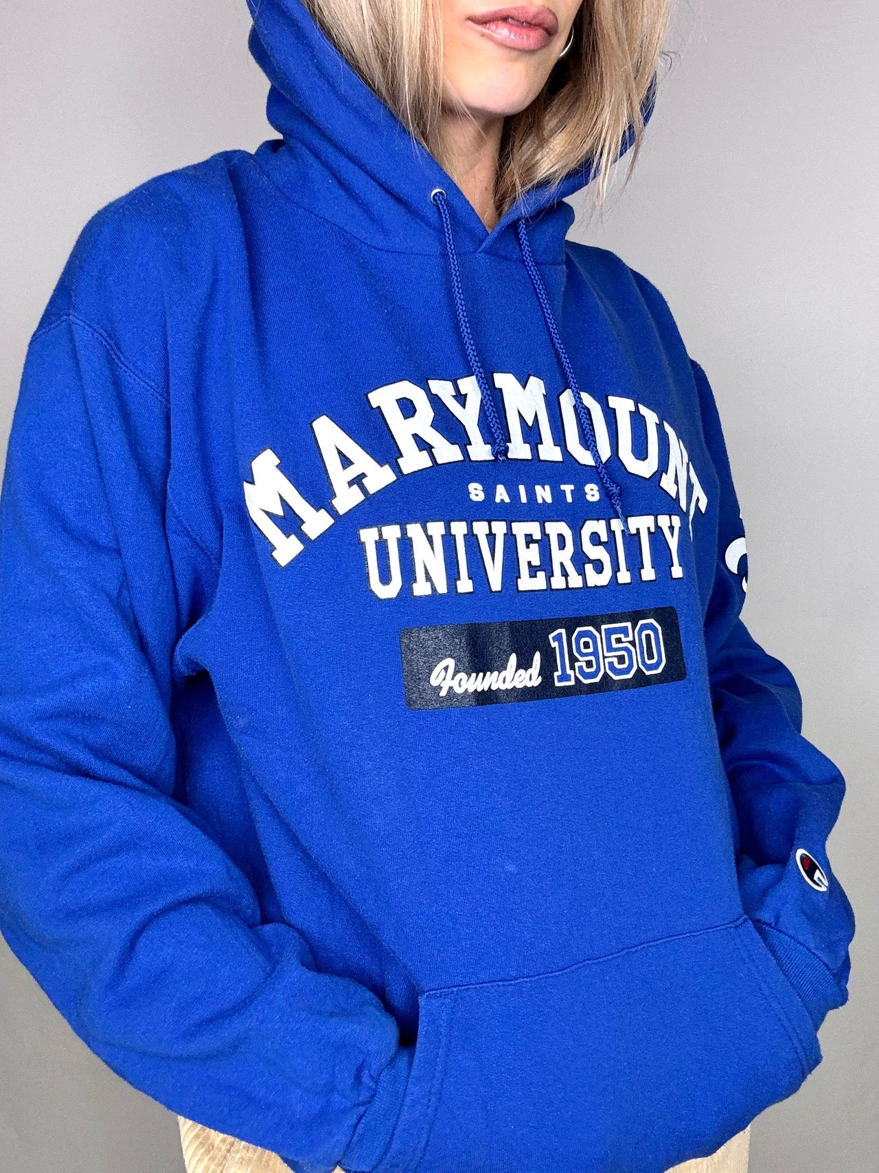 Sweat à capuche bleu MARYMOUNT x CHAMPION M vintage