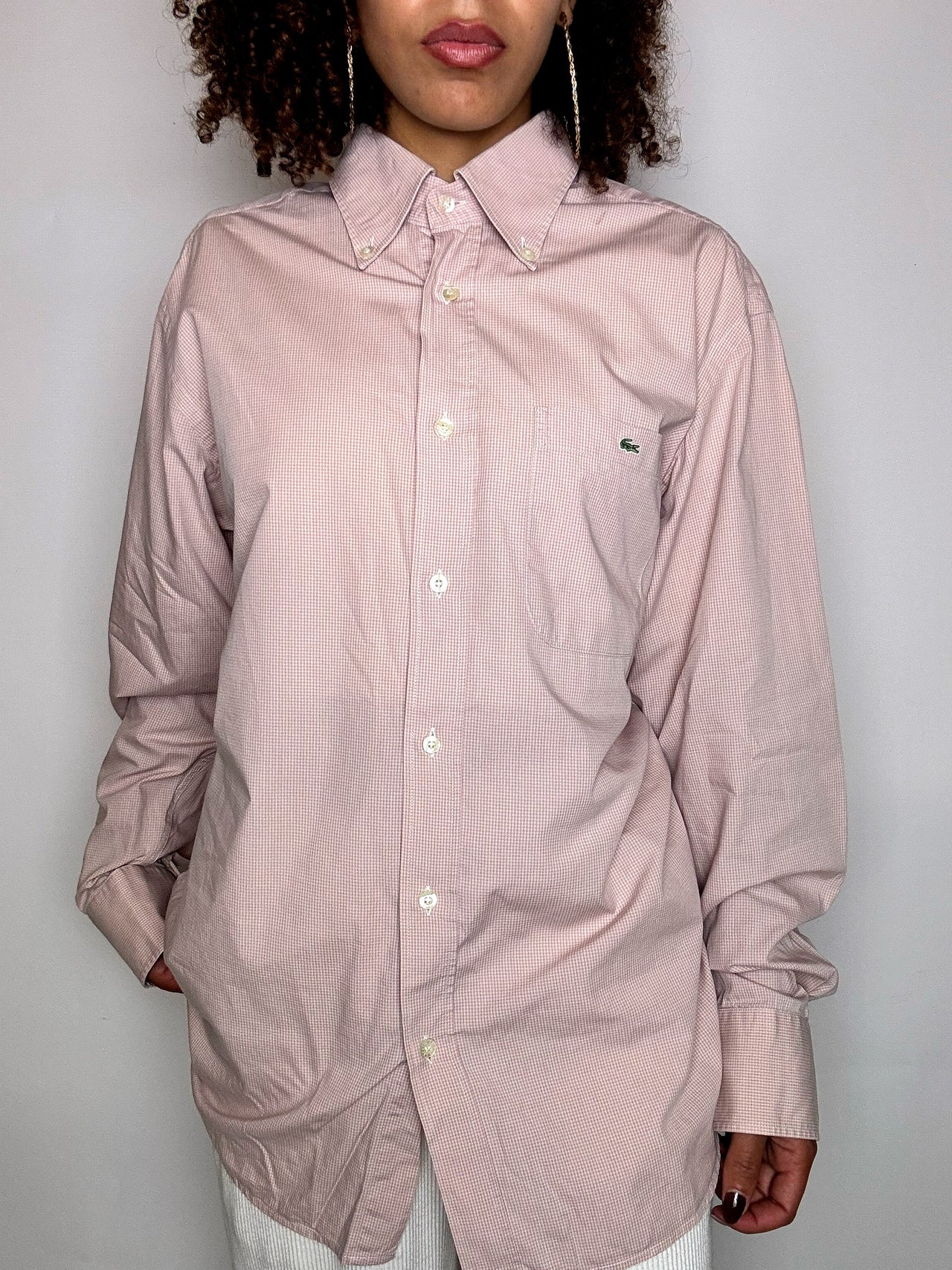 Chemise à carreaux rose LACOSTE L vintage