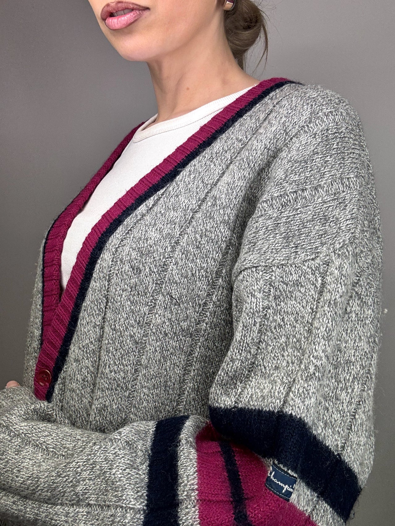 CHAMPION L Vintage-Strickjacke