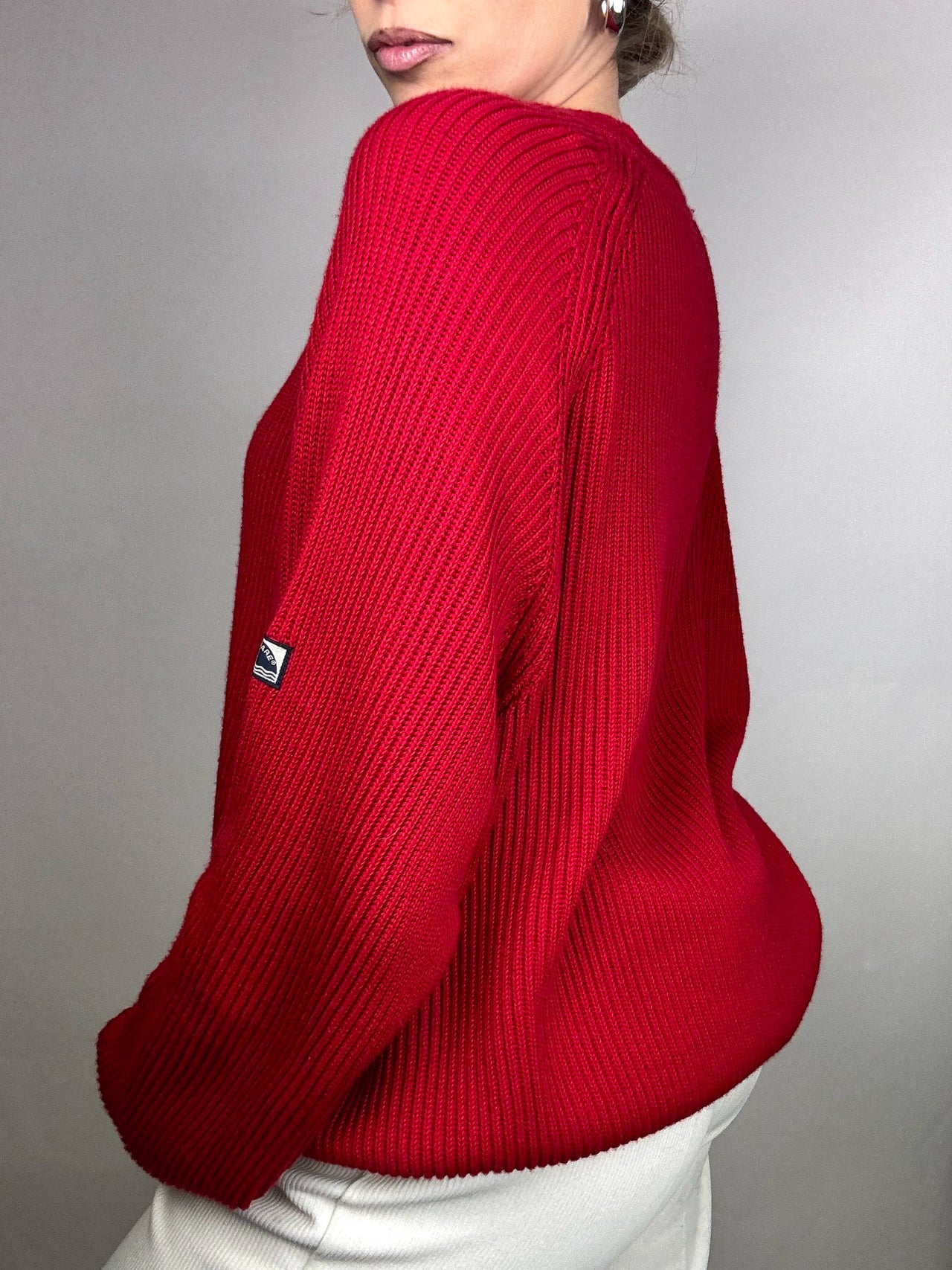 Vintage red crew neck sweater L