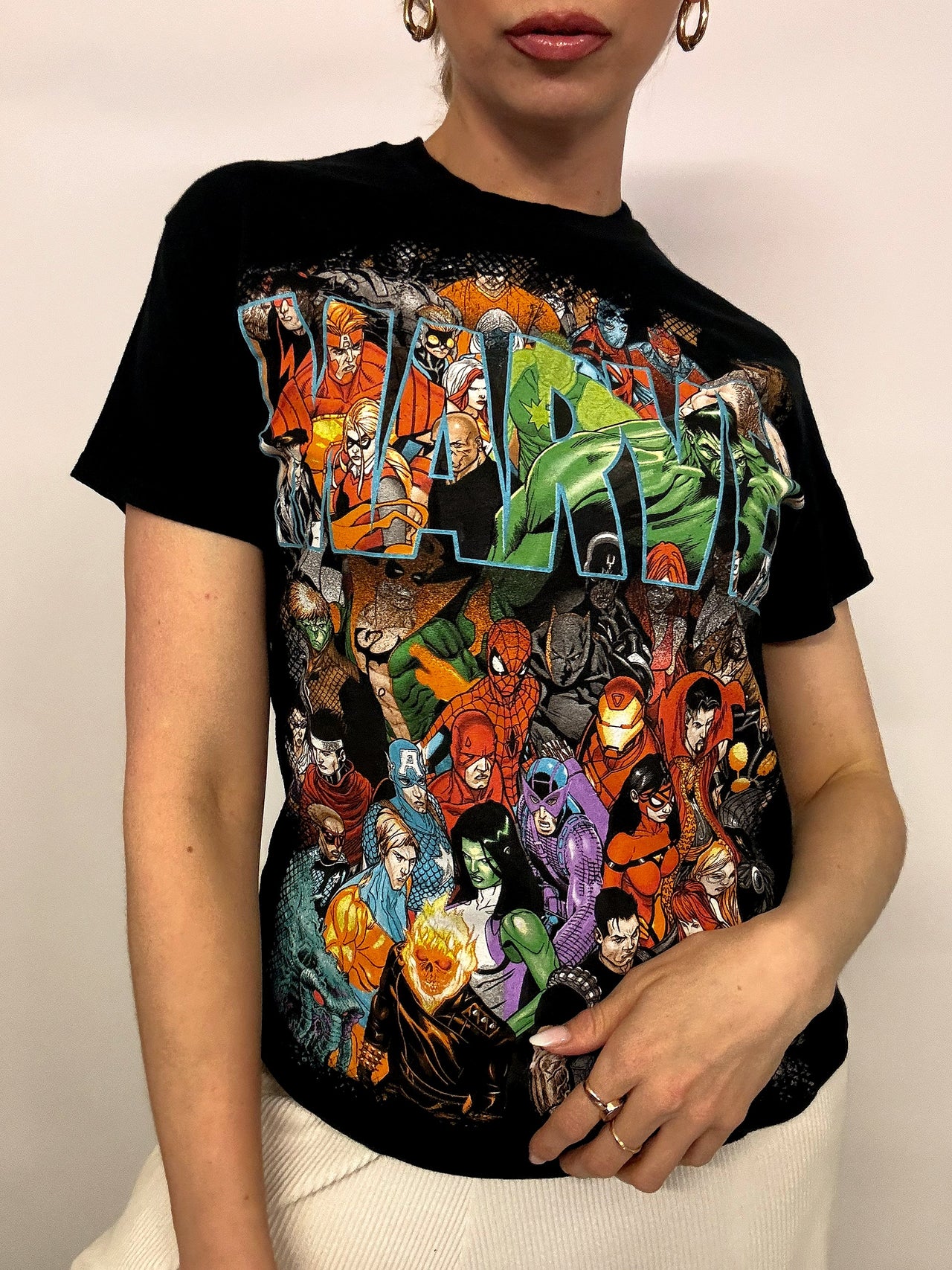 MARVEL S Vintage schwarzes T-Shirt