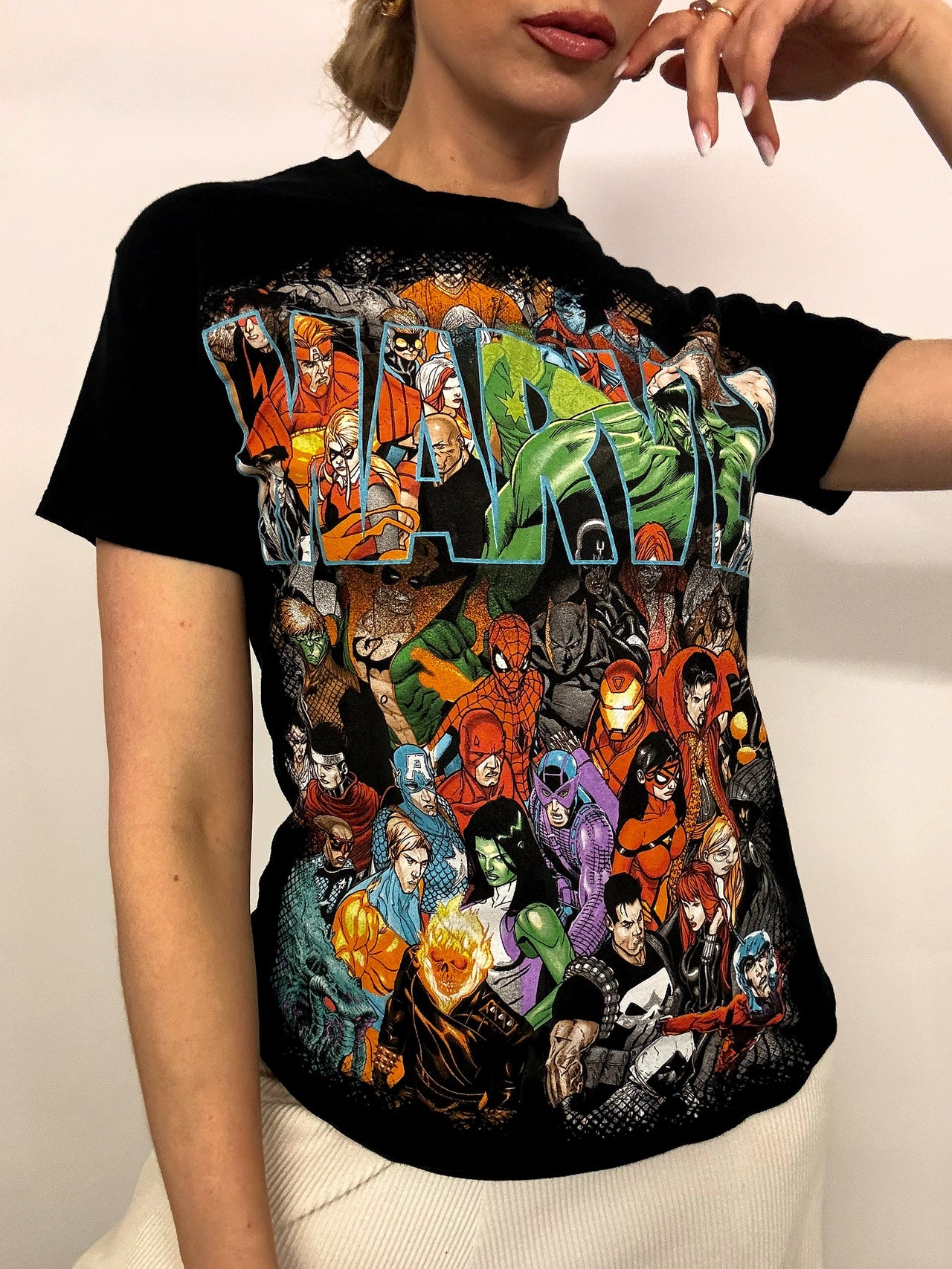 MARVEL S Vintage schwarzes T-Shirt