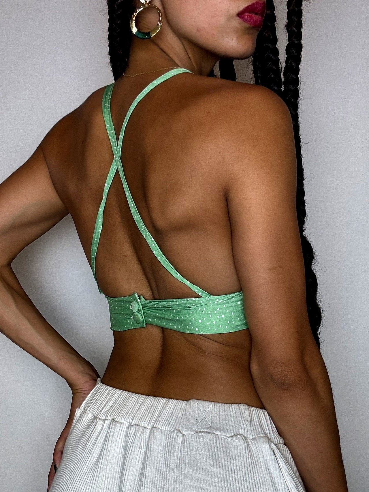 Crop top triangle vert S vintage