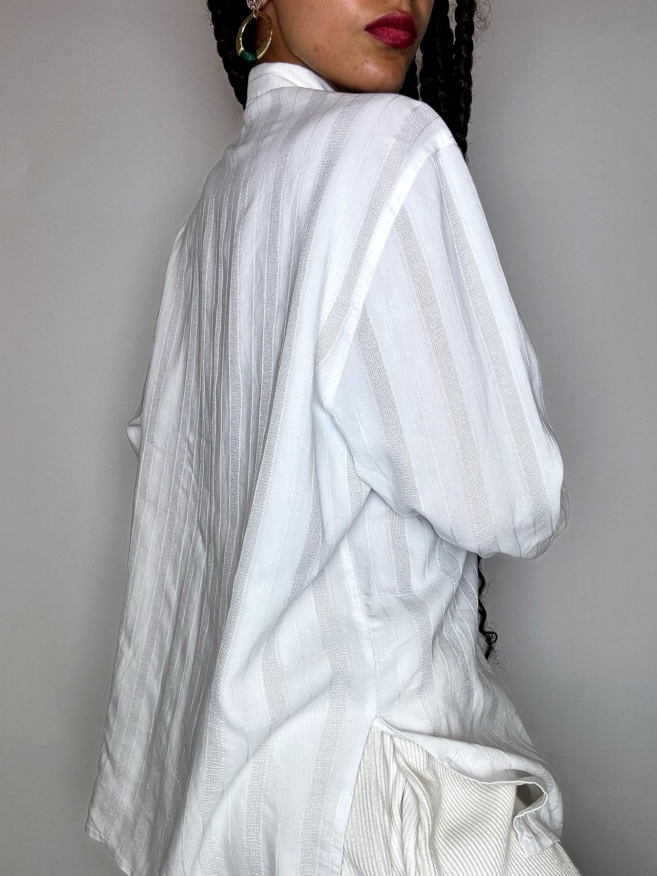 Chemise à détails blanche L vintage