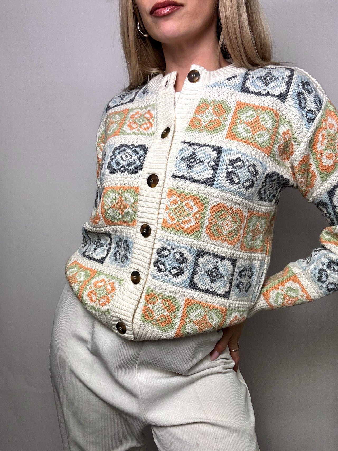 Strickjacke im Vintage-M-Strickstil