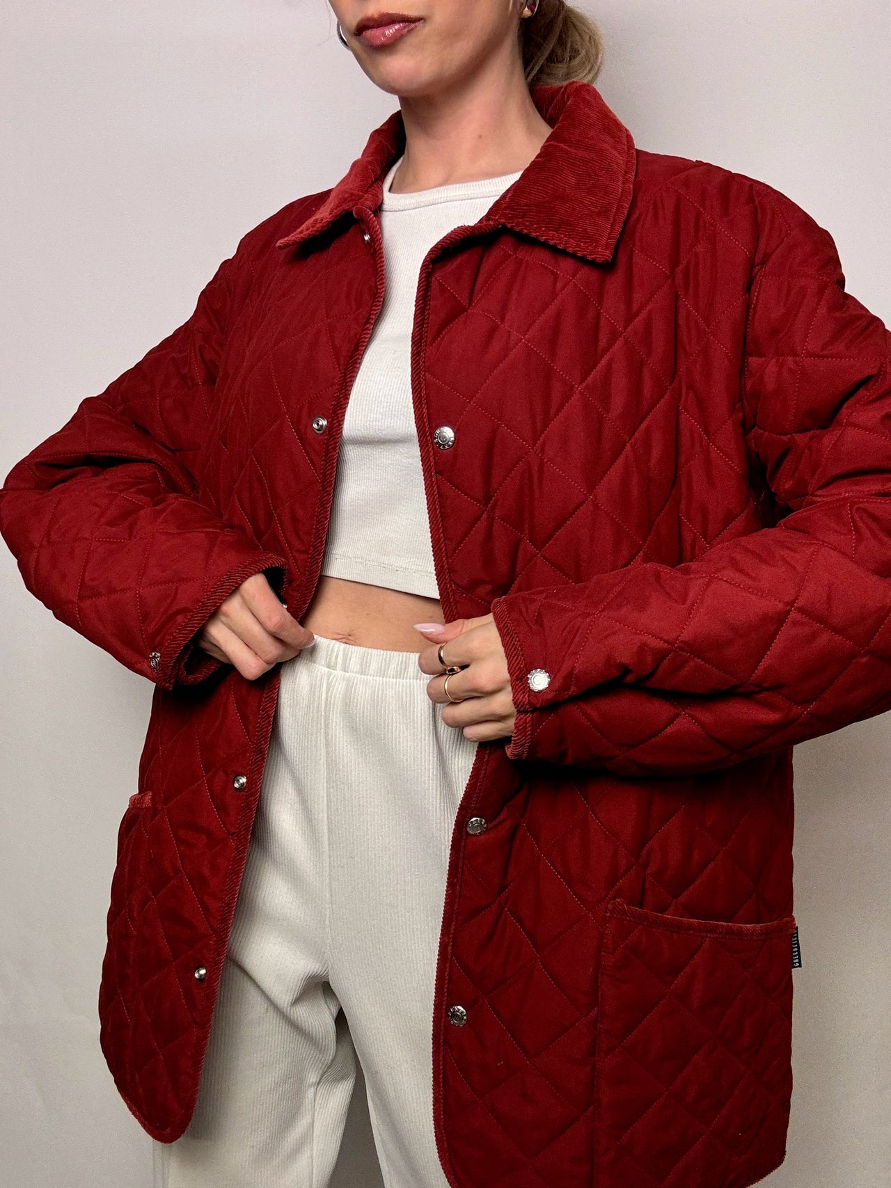 Vintage XL Burgundy Quilted Jacket