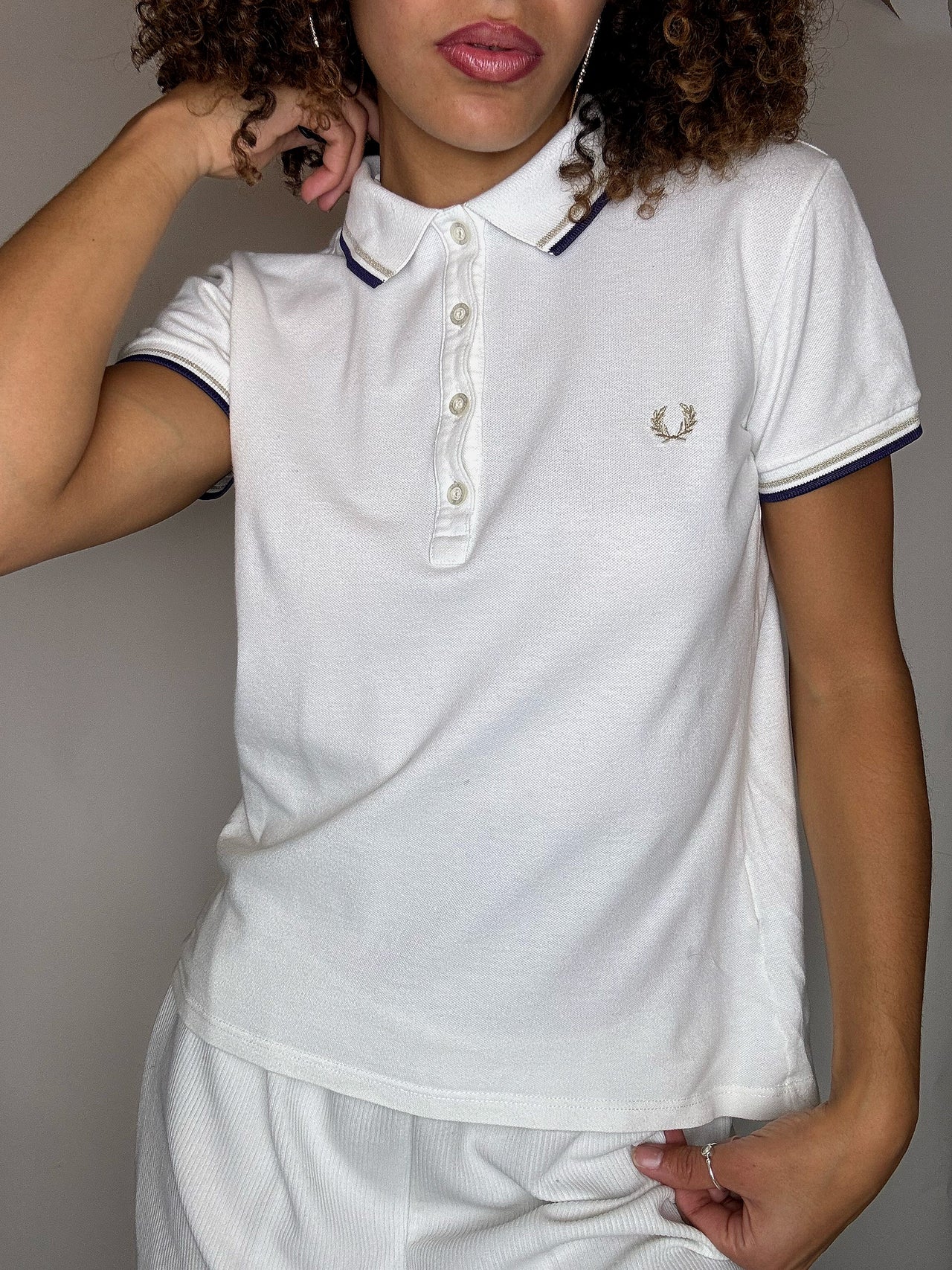 Polo FRED PERRY blanc XL vintage