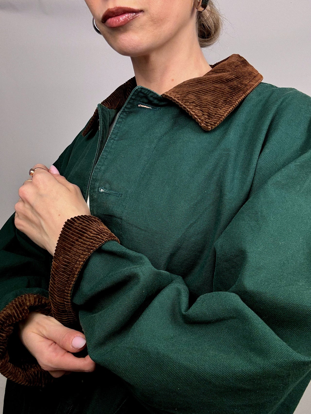 LANDS END grüne Jacke im Boxy-Stil M Vintage