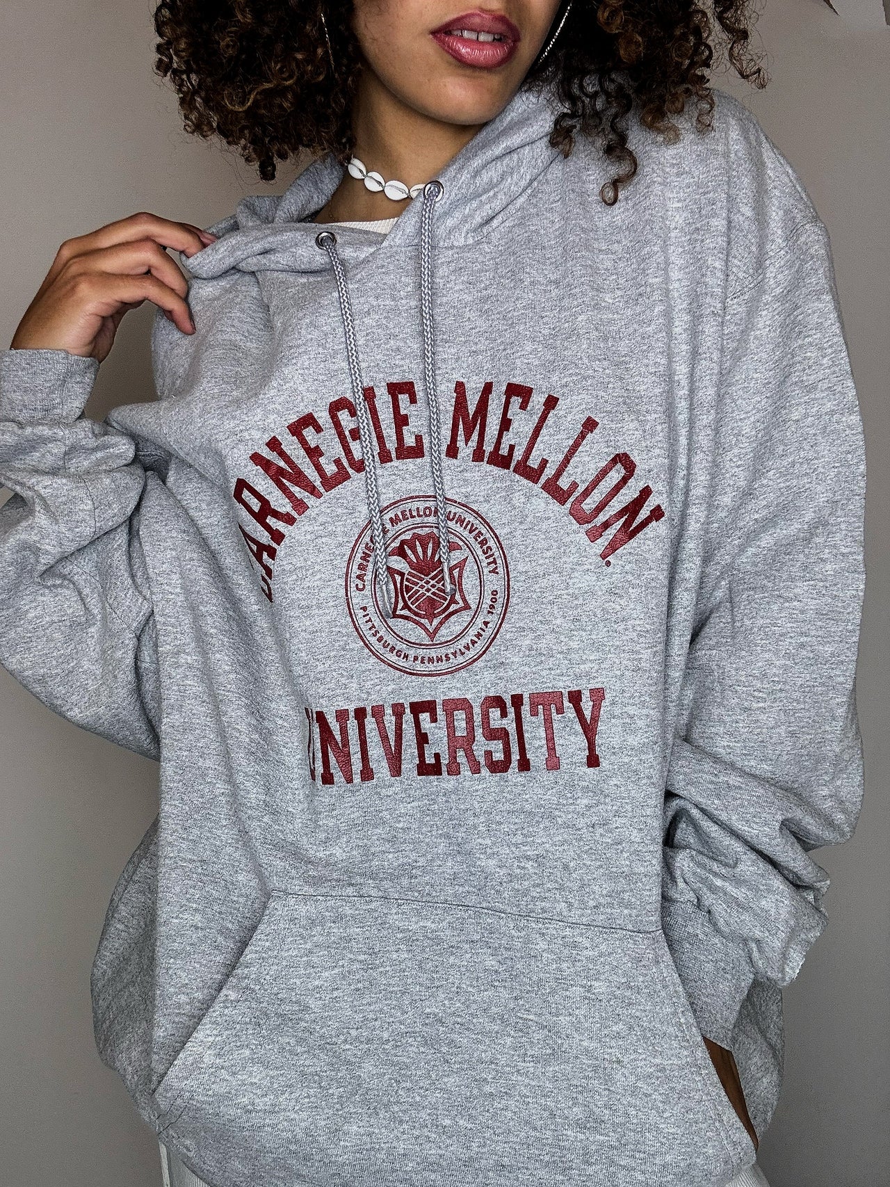 Sweat à capuche gris CHAMPION XL vintage