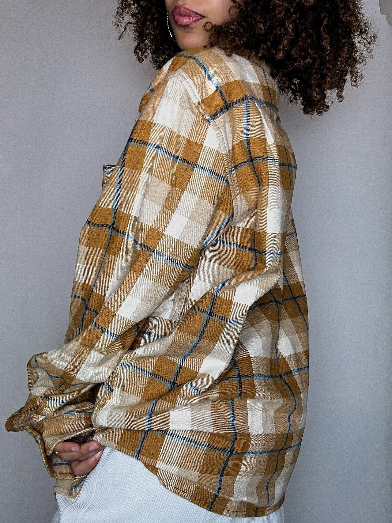 Surchemise à carreaux moutarde TIMBERLAND L vintage