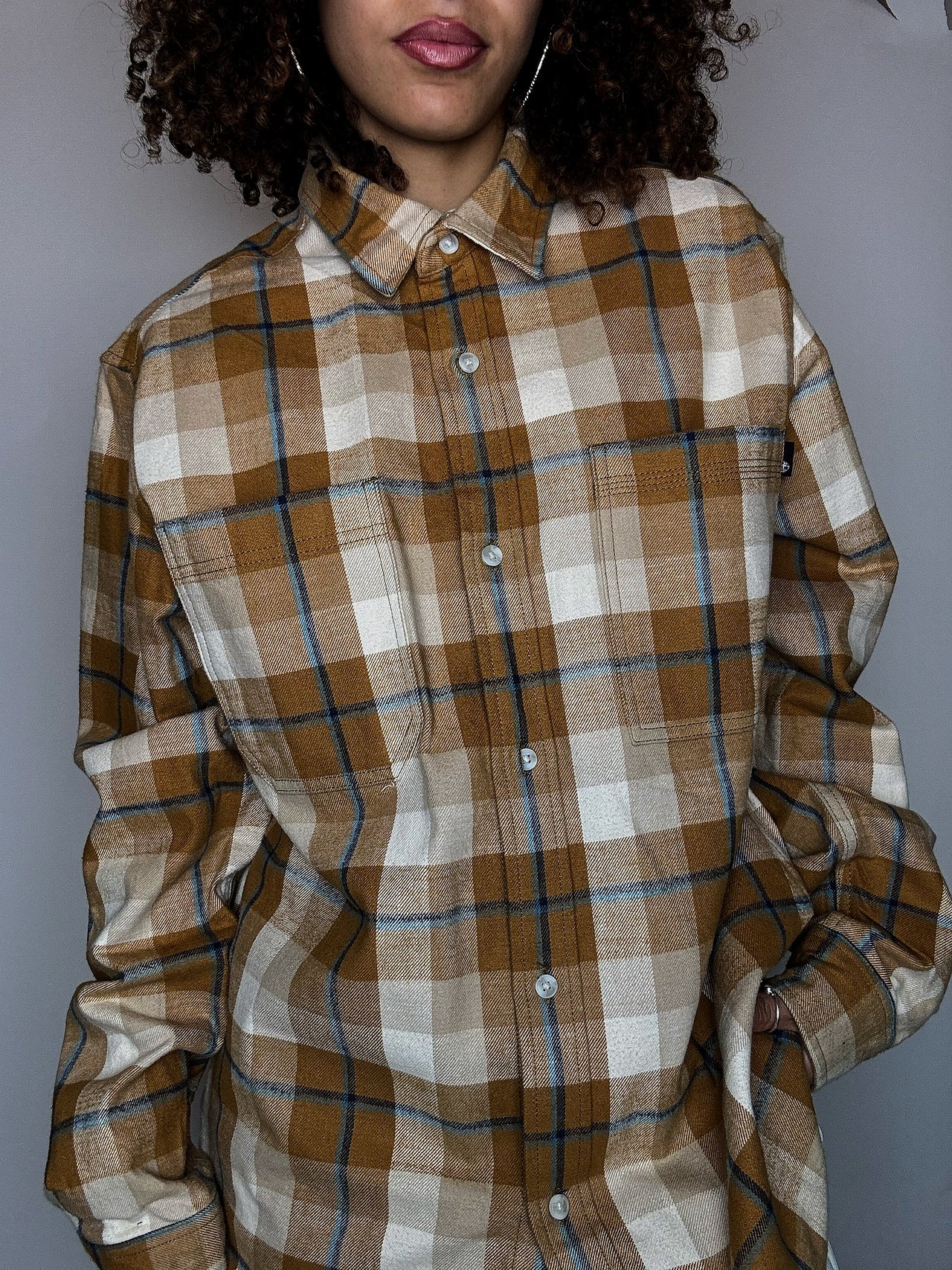 Surchemise à carreaux moutarde TIMBERLAND L vintage