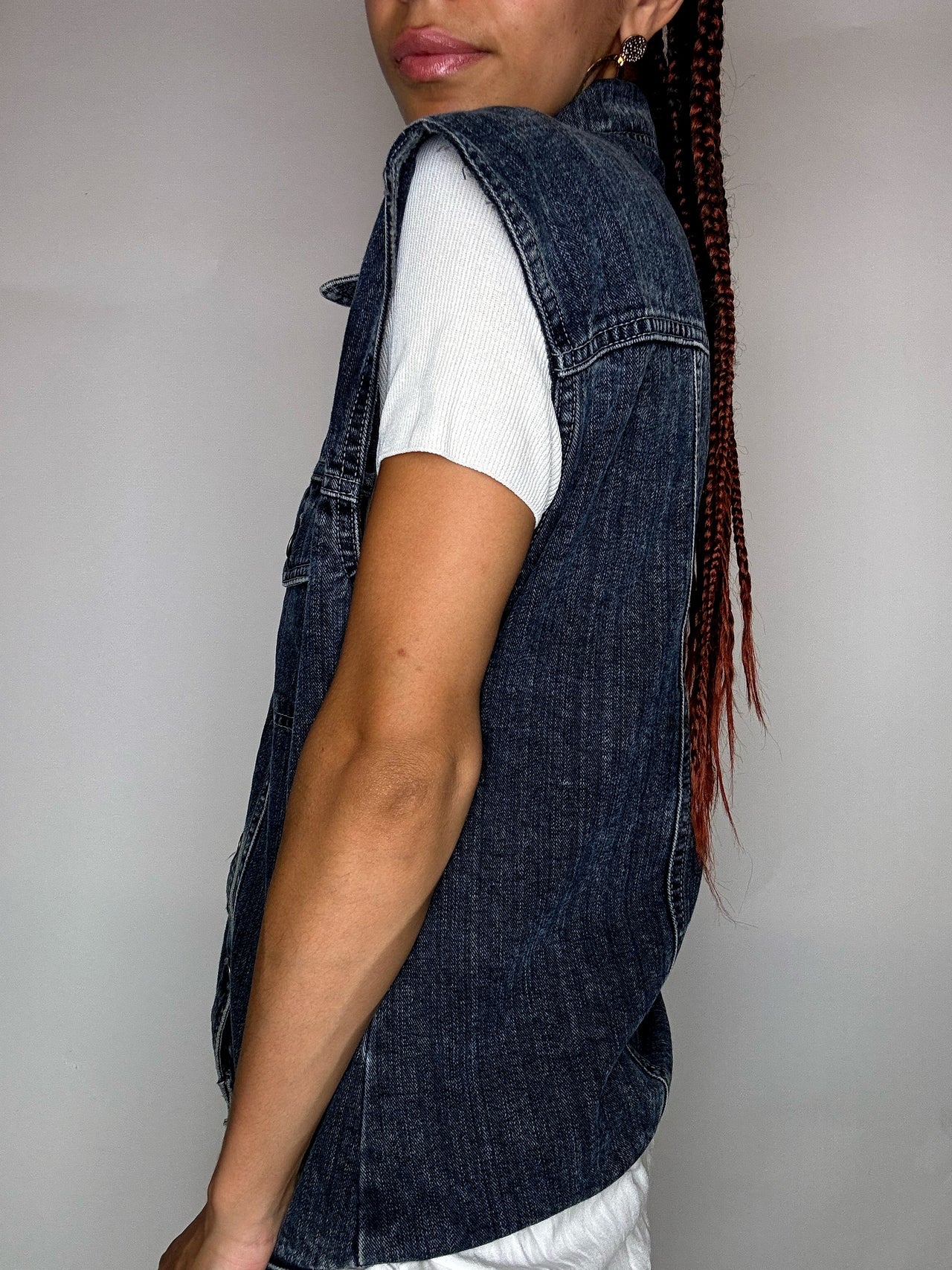 Veste en jean sans manche L vintage