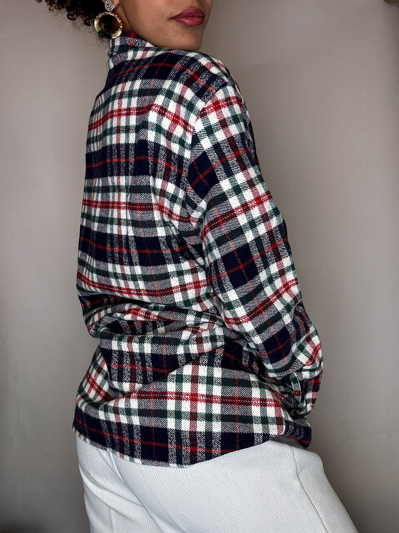 Chemise épaisse à carreaux L vintage