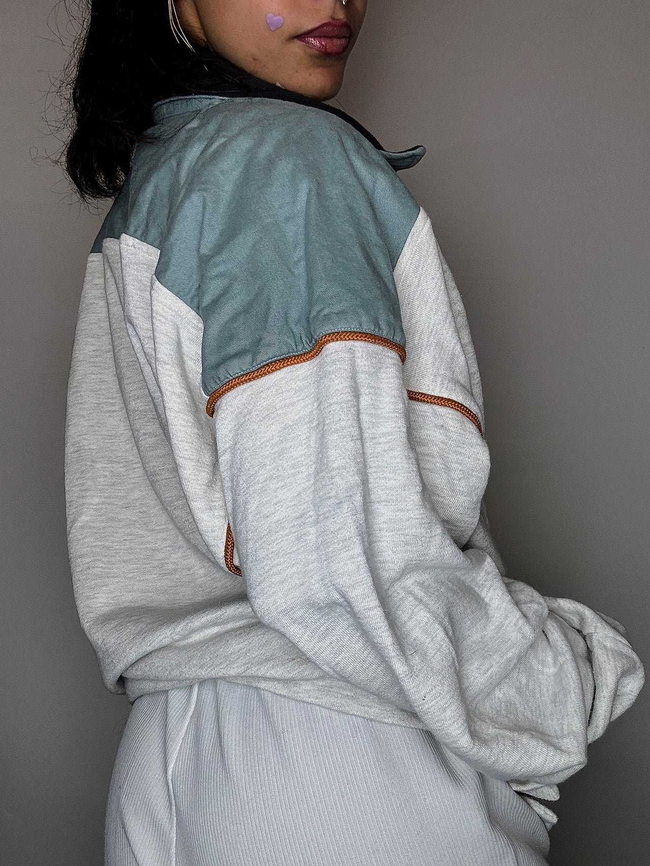 Pull col chemise gris NIKE XL vintage