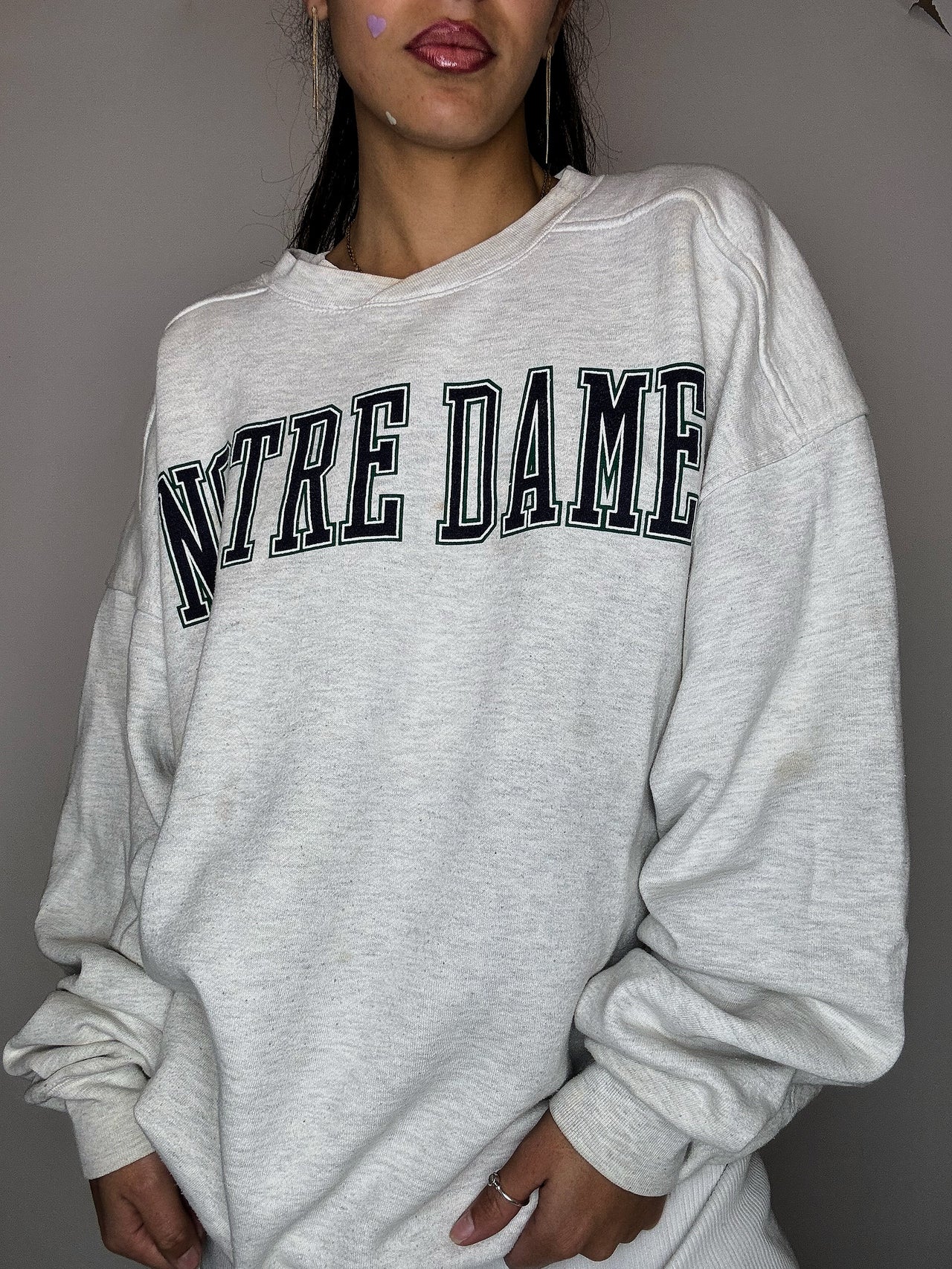 Sweat gris col rond XL vintage