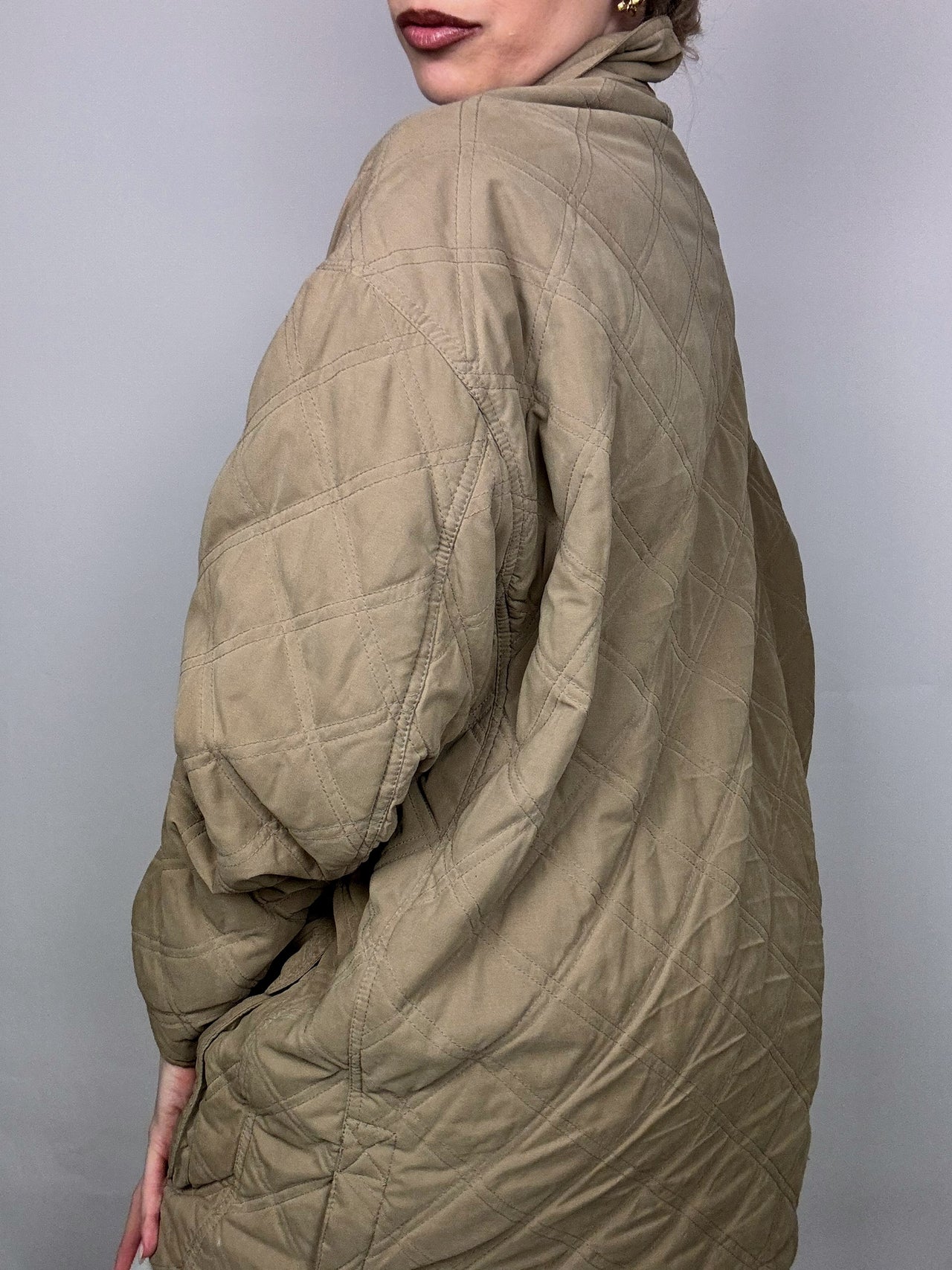 Vintage XL beige quilted jacket