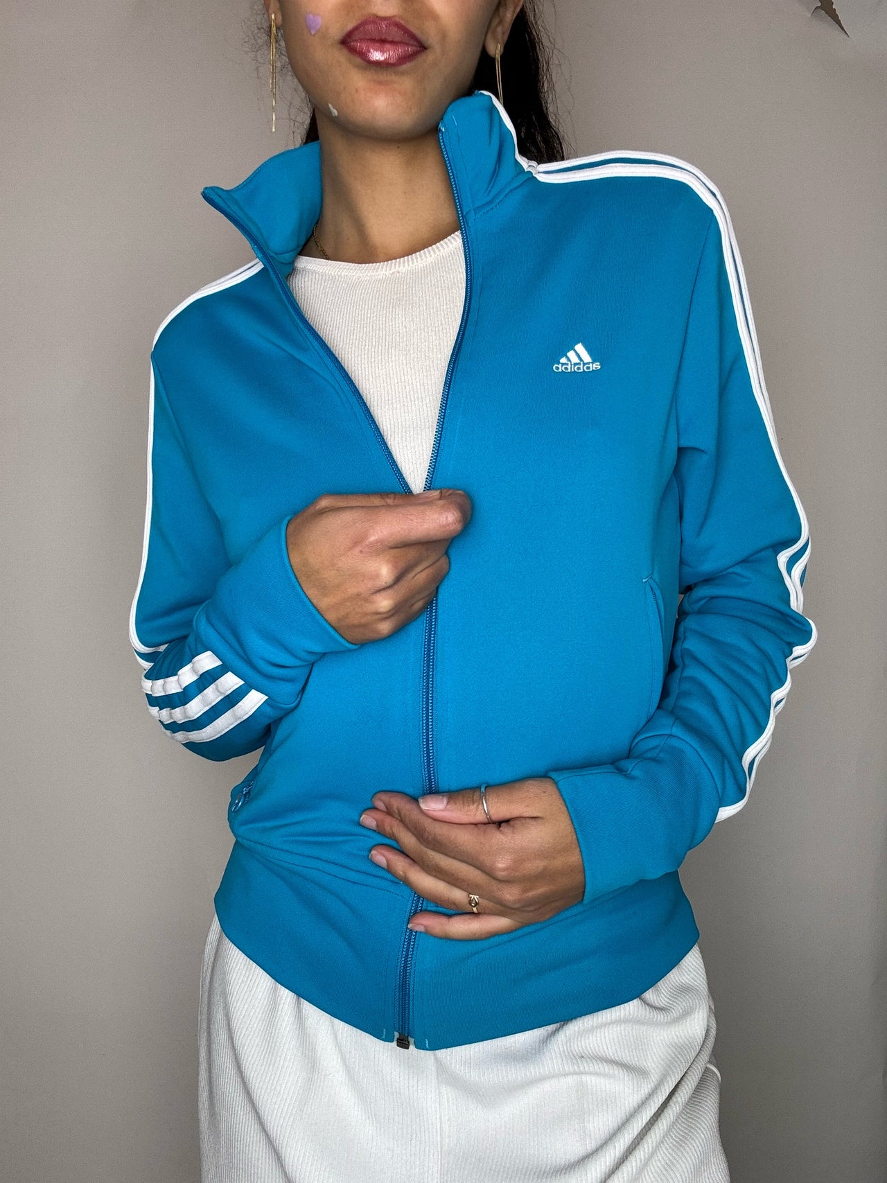 Jacket de sport bleu turquoise ADIDAS M vintage