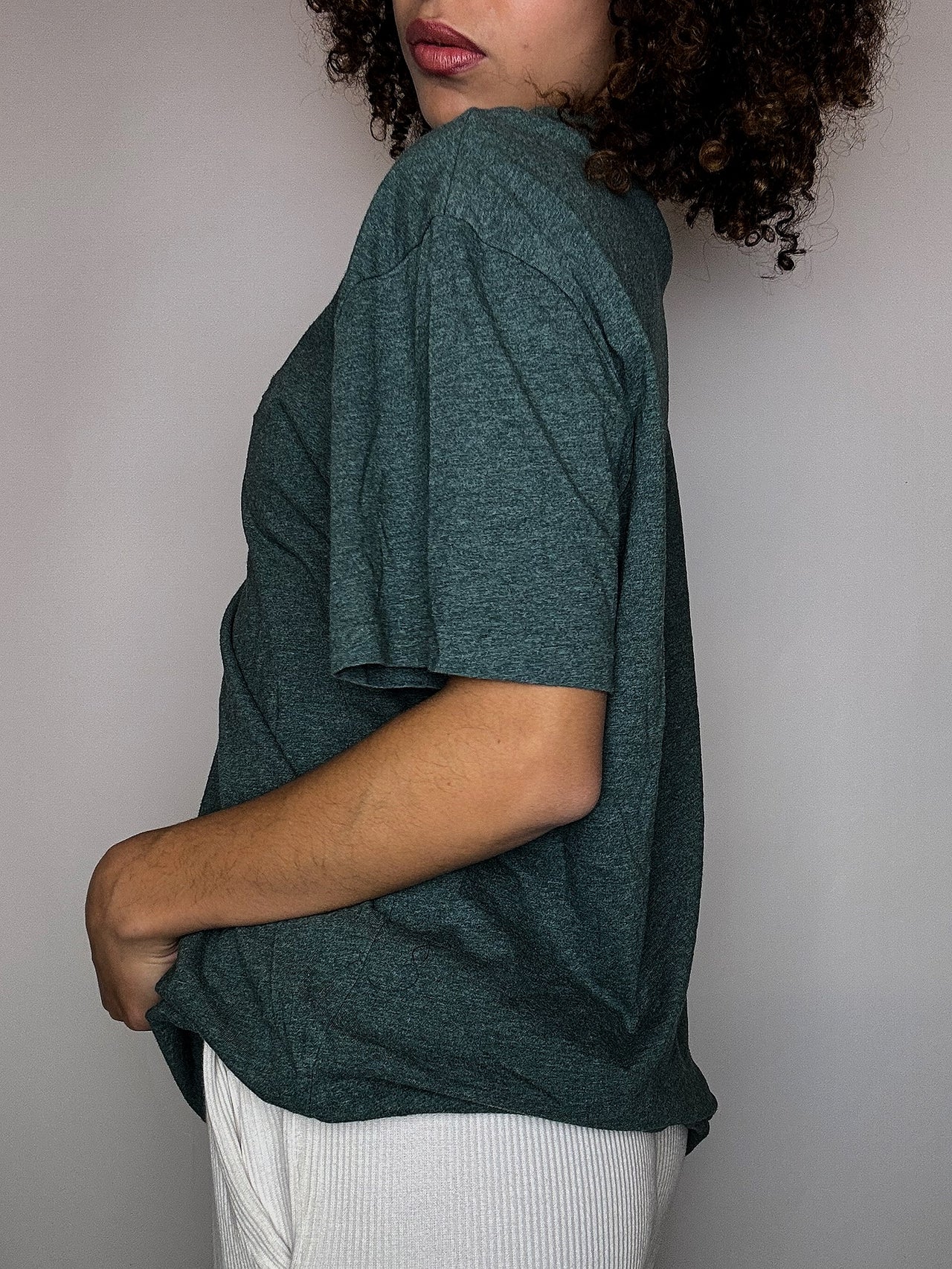 Tee shirt col V vert RALPH LAUREN L vintage