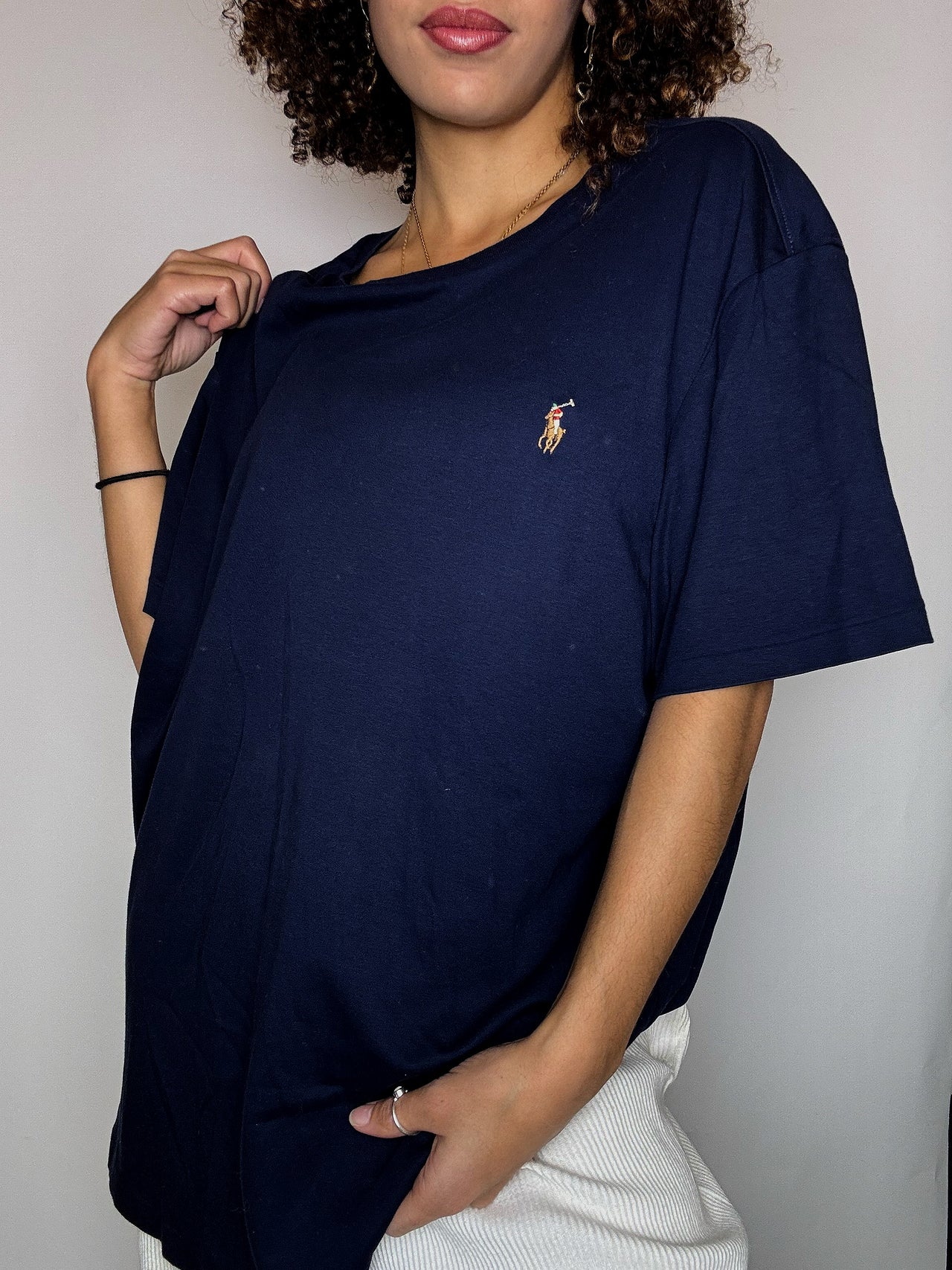 Tee shirt col rond marine RALPH LAUREN XXL vintage