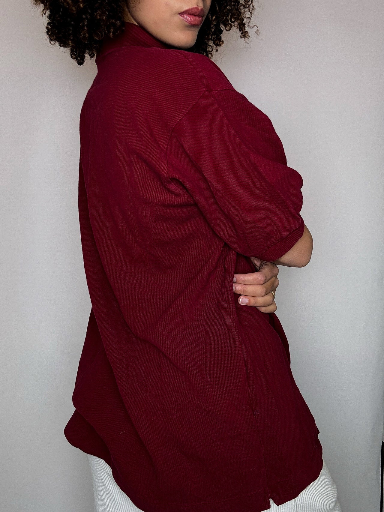 Polo manches courtes dark red LACOSTE 2XL vintage