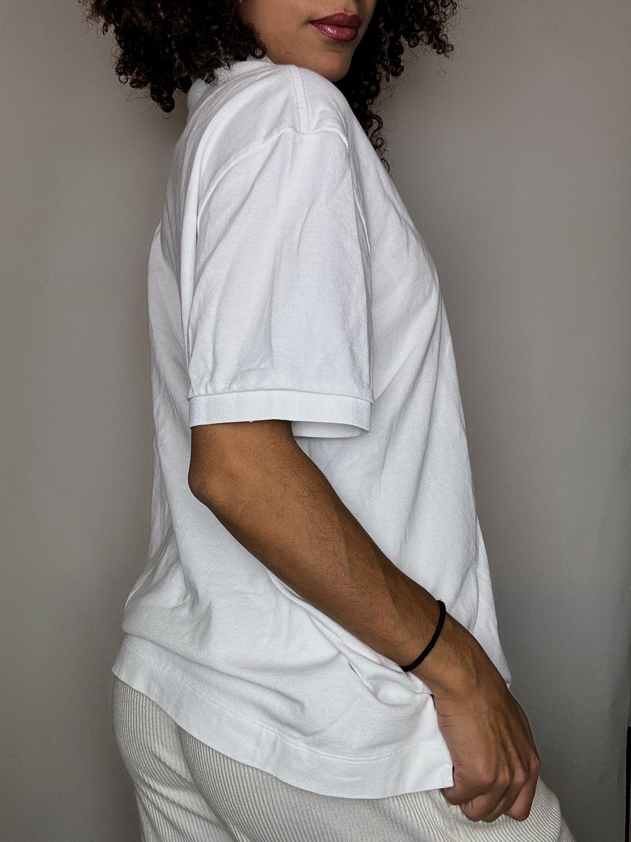 Polo manches courtes blanc LACOSTE XL vintage