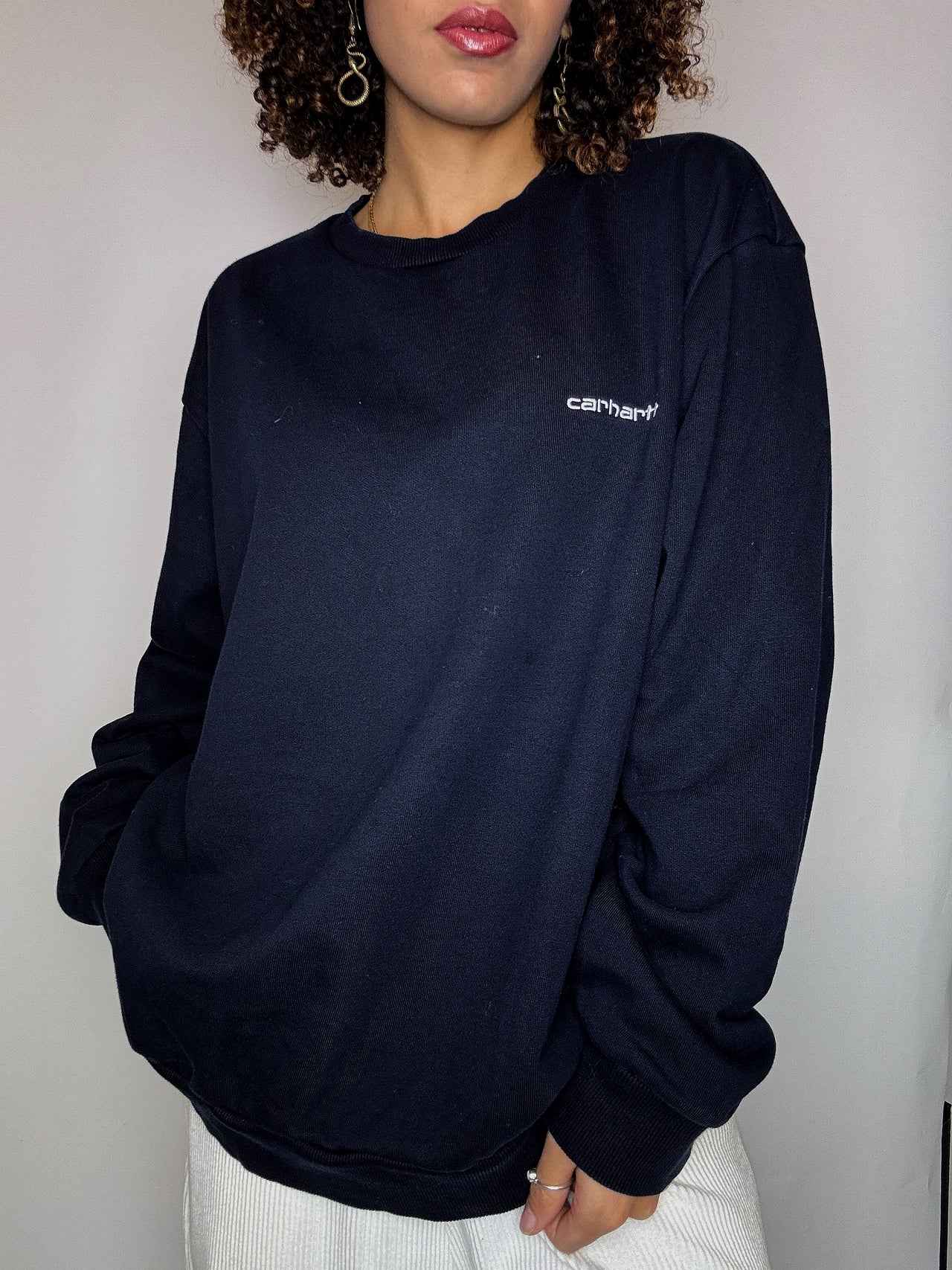 Sweat col rond marine CARHARTT XL vintage