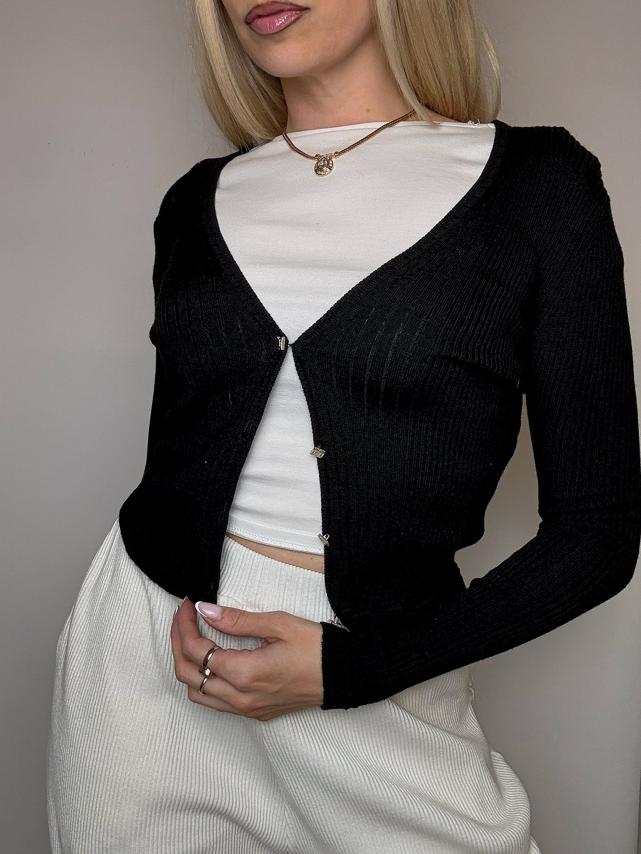 Petit cardigan noir XS/S vintage