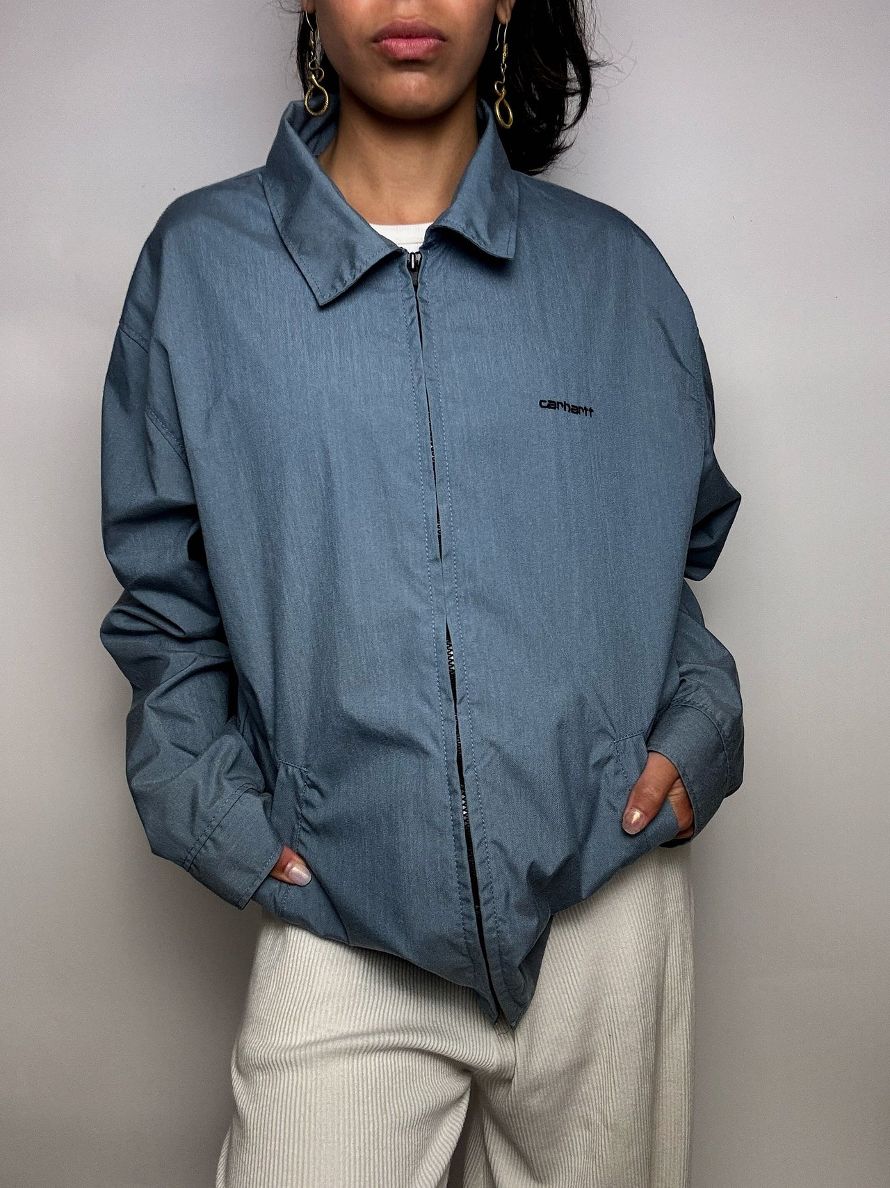 Veste en nylon bleue CARHARTT L vintage