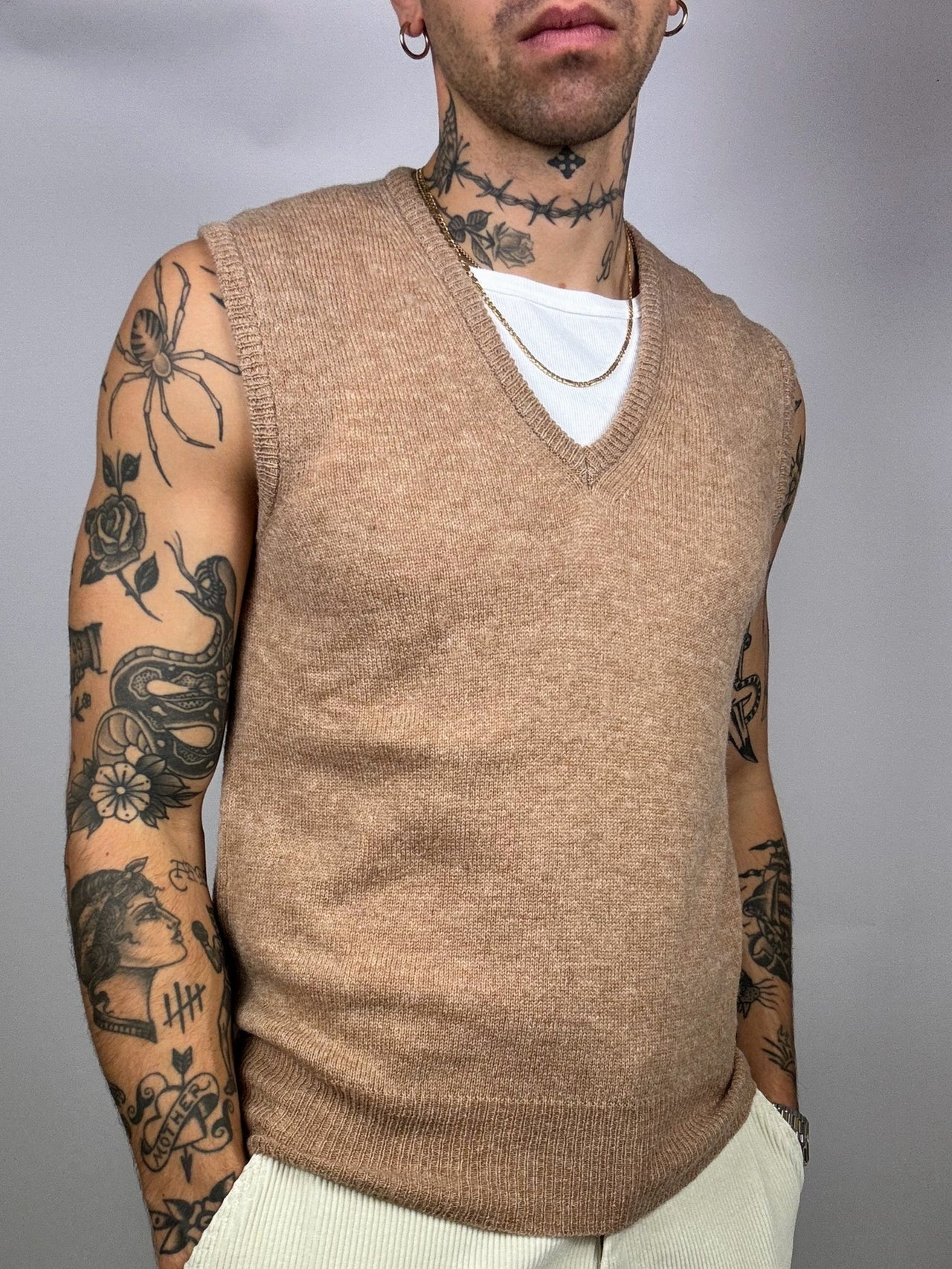 Vintage M Brown Wool Vest